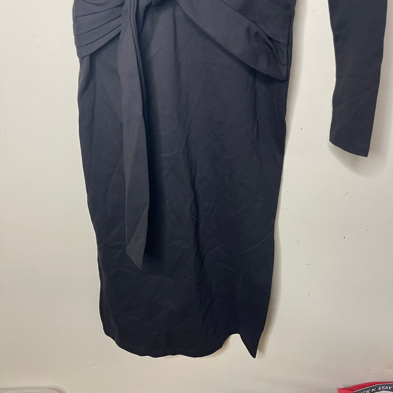 ALEXIS ALEXIS Jersey Black Stretch One-Shoulder Royale Midi Dress Size S / US 4 / IT 40 - 10 Thumbnail