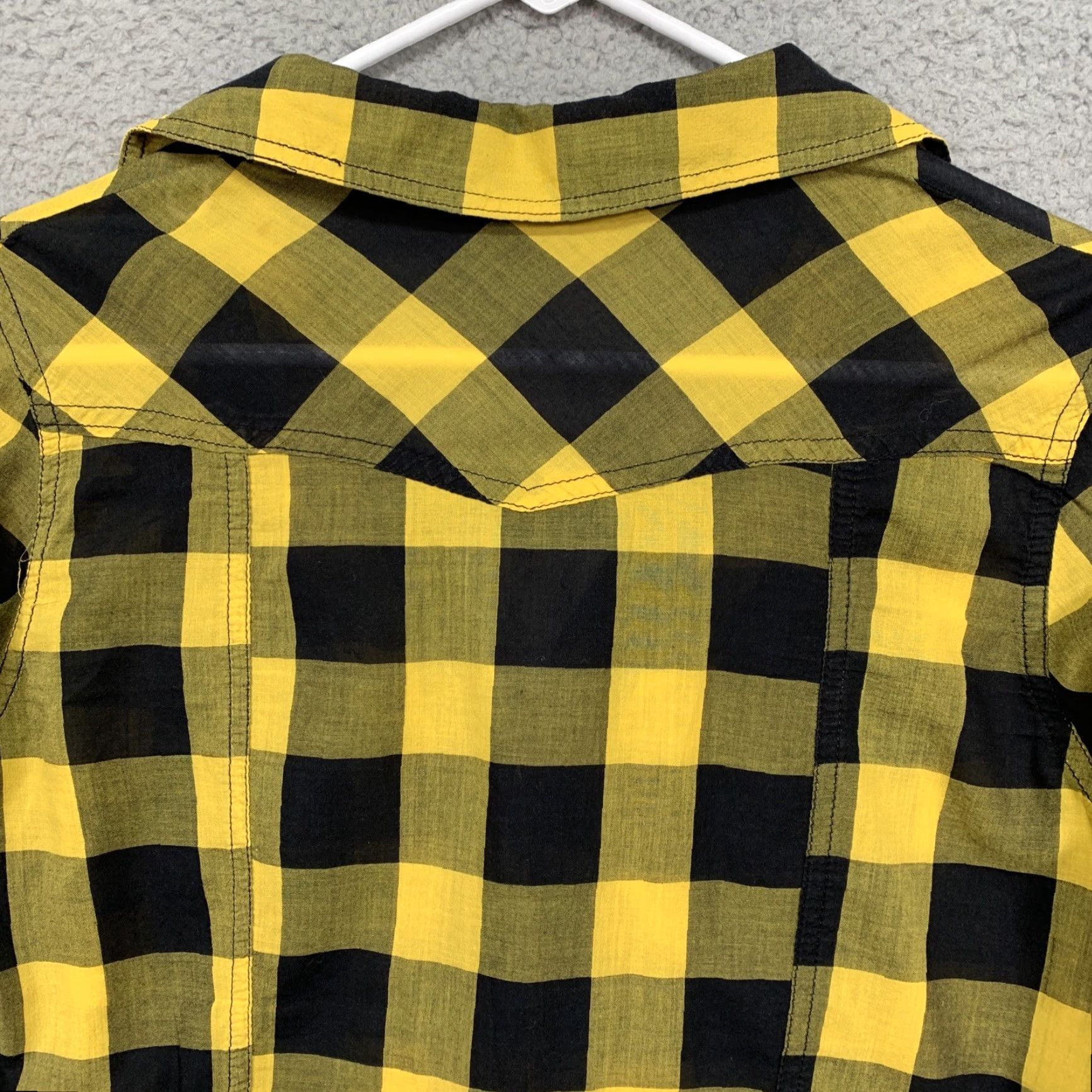 Vintage Rue21 Women’s Blouse Small Yellow Black Plaid 3/4 Sleeve Pockets V-Neck Shirt Womens Size S / US 4 / IT 40 - 6 Thumbnail