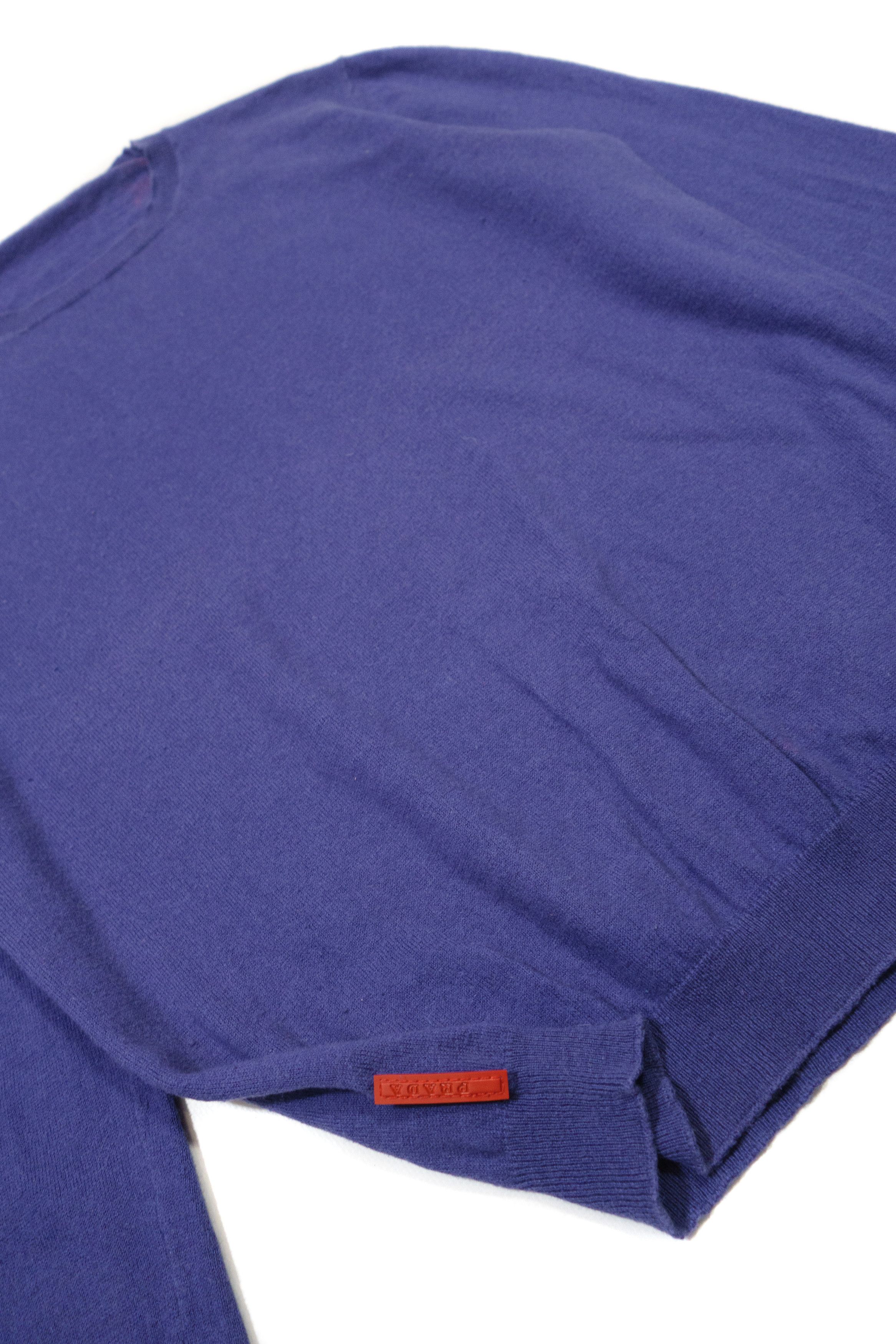 Prada 00s Reb Tab Crewneck Linea Rossa Cotton Light Sweater Size M / US 6-8 / IT 42-44 - 3 Thumbnail
