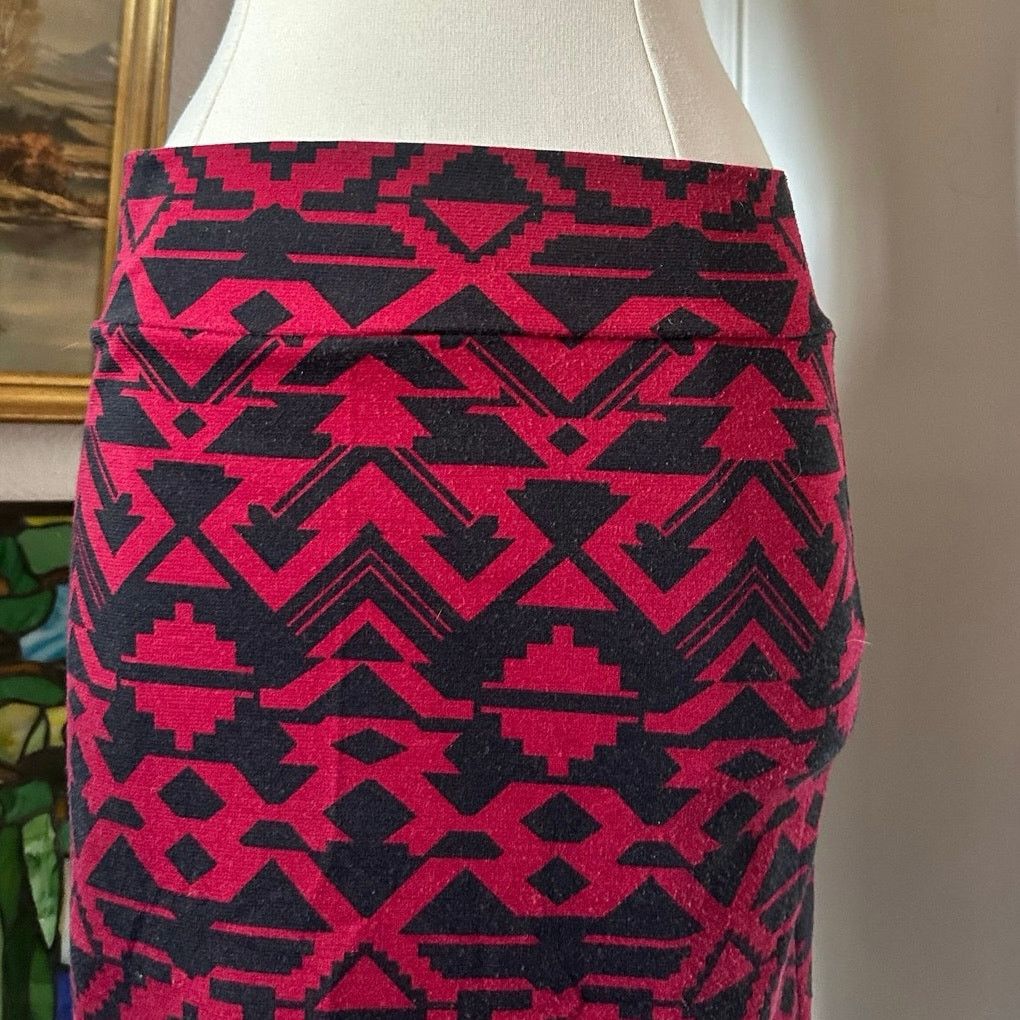 Other heart brand red black zig zag midi skirt Size 34" / US 12 / IT 48 - 2 Thumbnail