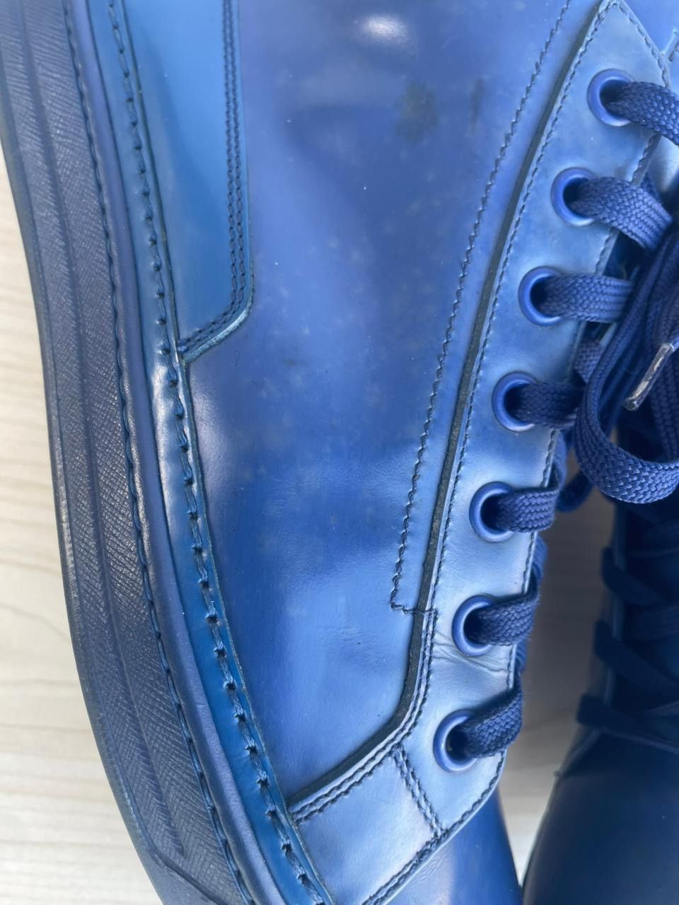Prada Prada Midnight Blue Hi-Top Trainers Size US 9 / EU 42 - 9 Thumbnail
