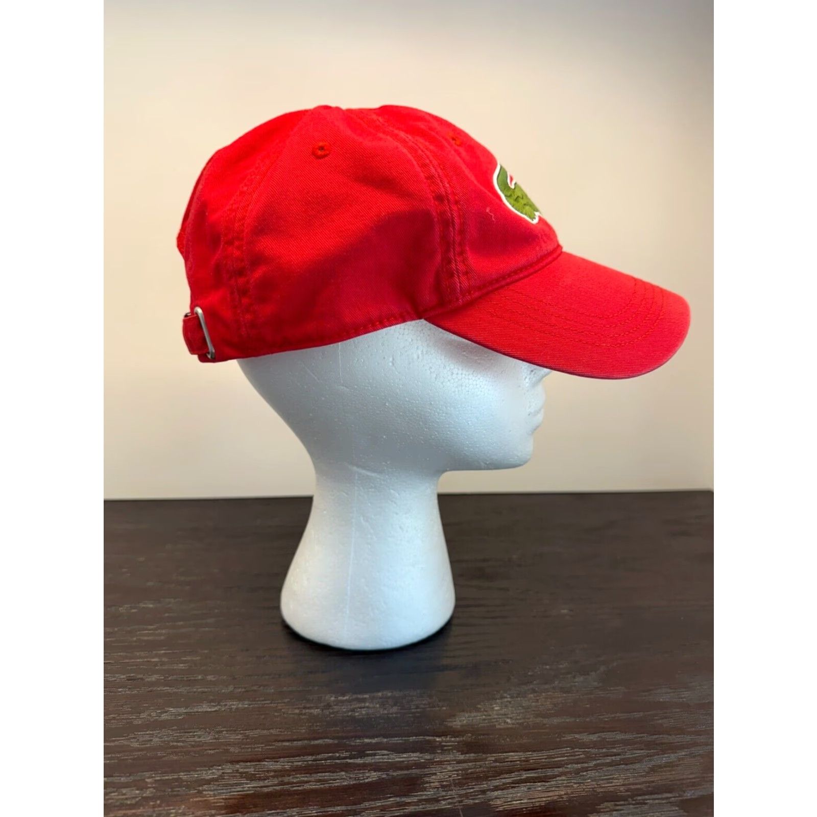 Lacoste Lacoste Golf Hat Mens Red Cotton Strapback Big Crocodile Embroidered Size ONE SIZE - 3 Thumbnail