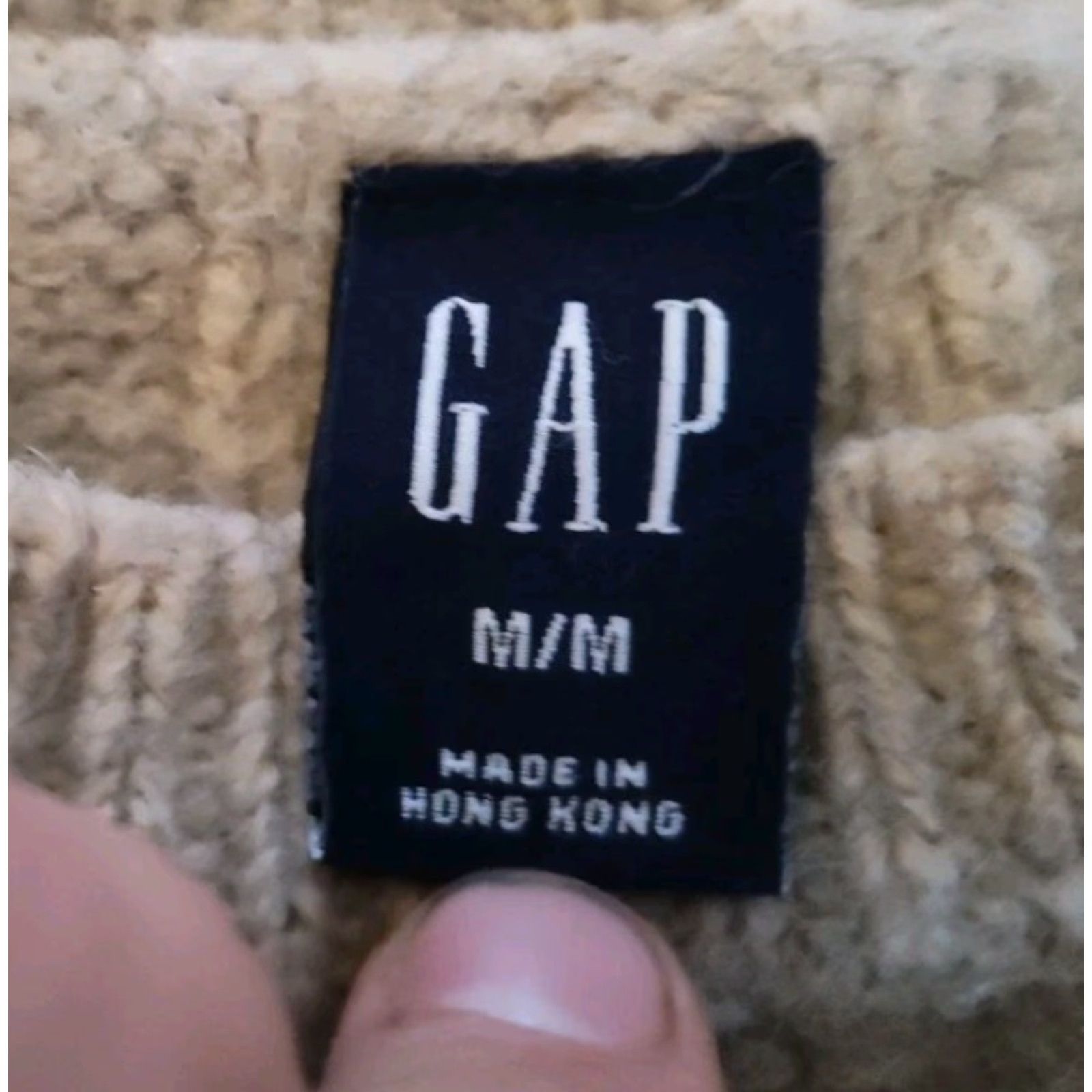 Gap VINTAGE Gap Chunky Knit Wool Sweater Beige Womens Size M Pullover Fisherman 90s Y2K Size M / US 6-8 / IT 42-44 - 6 Thumbnail