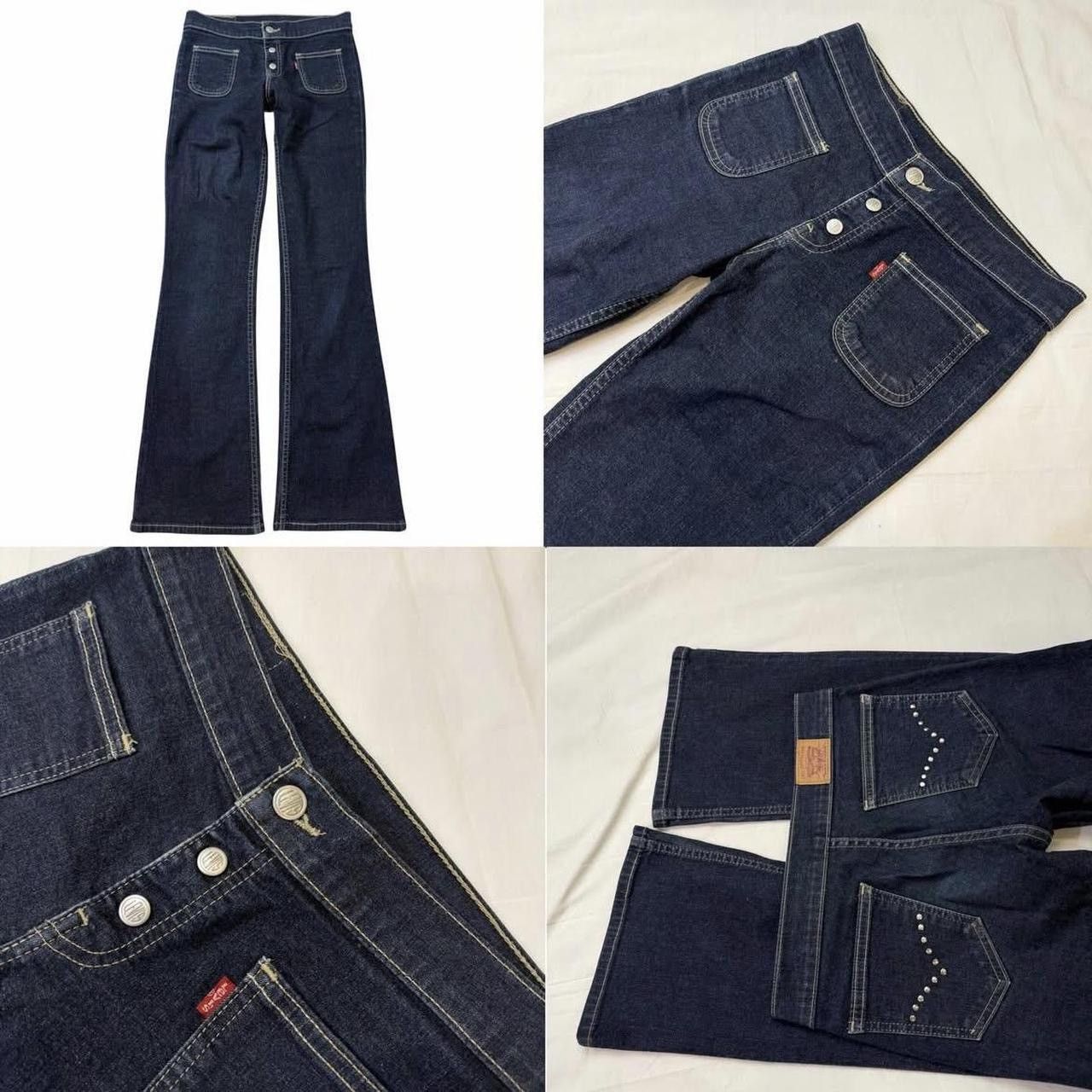 Levi's Levi’s dark wash 70s flared jeans w studded back pockets Size 24" / US 00 / IT 34 - 2 Thumbnail