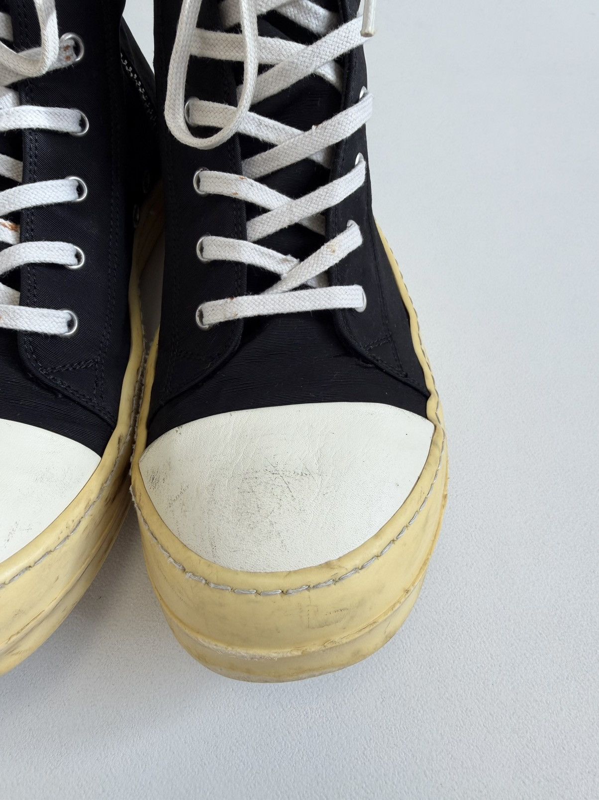 Rick Owens Drkshdw Yellow Sole Black Nylon Ramones Sneakers Size US 8 / EU 41 - 12 Thumbnail