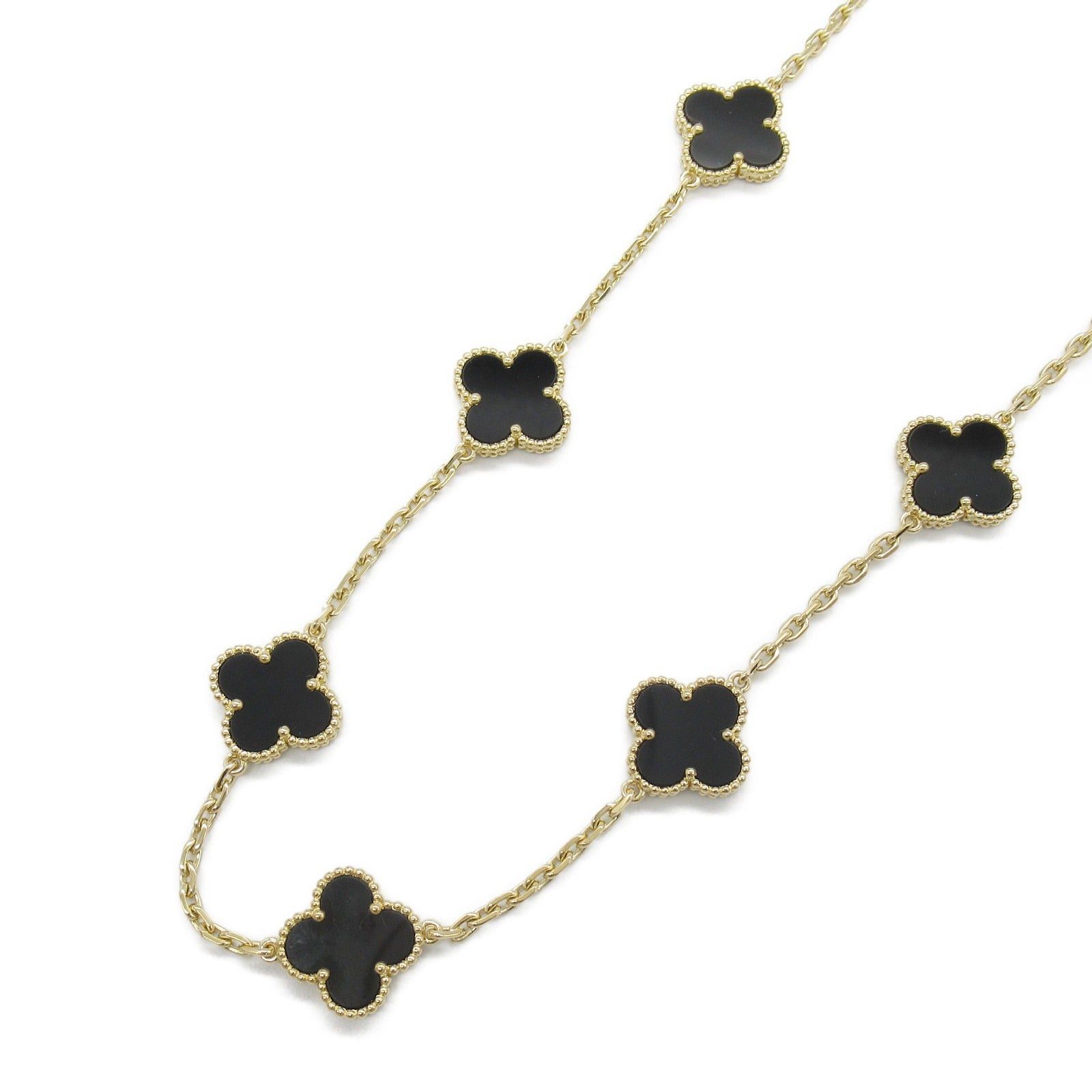 Van Cleef & Arpels Van Cleef Arpels Alhambra 10P Motif Necklace K18 (Yellow Gold) Onyx Black Size ONE SIZE - 1 Thumbnail