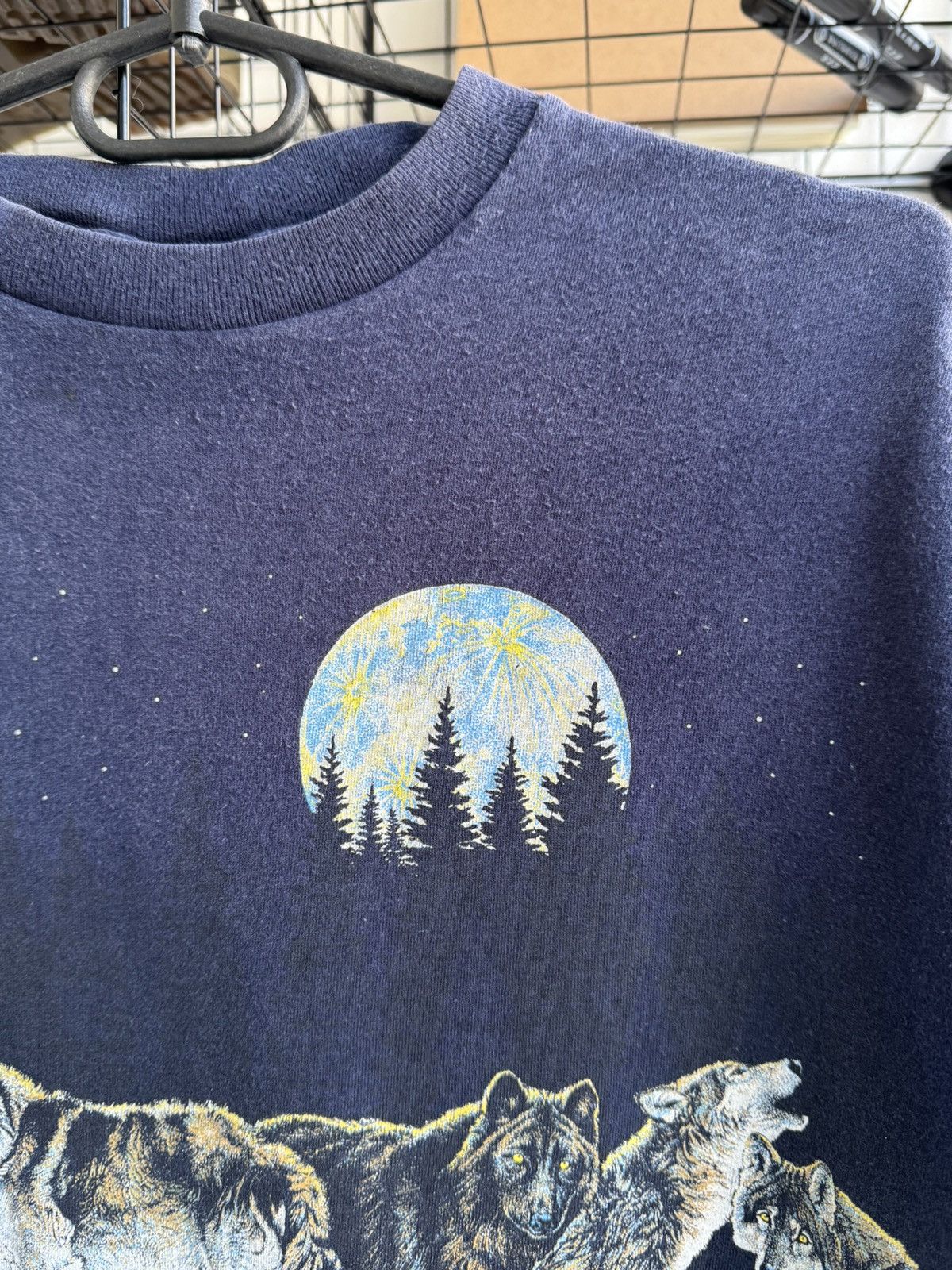 Habitat × Vintage Vintage 1991 Habitat Big Print Wolf T-shirt Size US XL / EU 56 / 4 - 4 Thumbnail