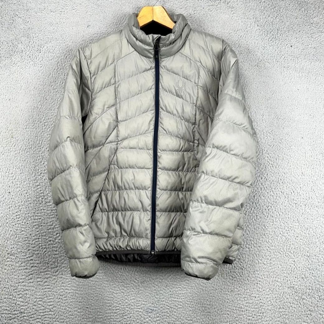 Spyder Spyder Puffer Jacket Mens Medium Silver Grey Blue Full Zip Pockets Quilted Winter Outdoor Jacket Size US M / EU 48-50 / 2 - 5 Thumbnail