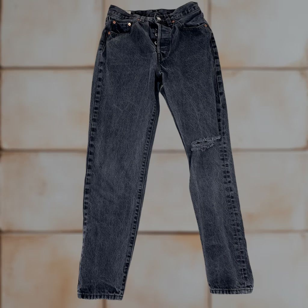 Levi's Levi'S 501 '81 High Rise Womens Jeans - Black Distressed Denim - Premium Size 26" / US 2 / IT 38 - 1 Thumbnail