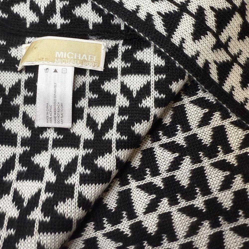 Michael Kors MICHAEL Michael Kors Infinity Scarf Black White Logo Stripe Size ONE SIZE - 6 Thumbnail