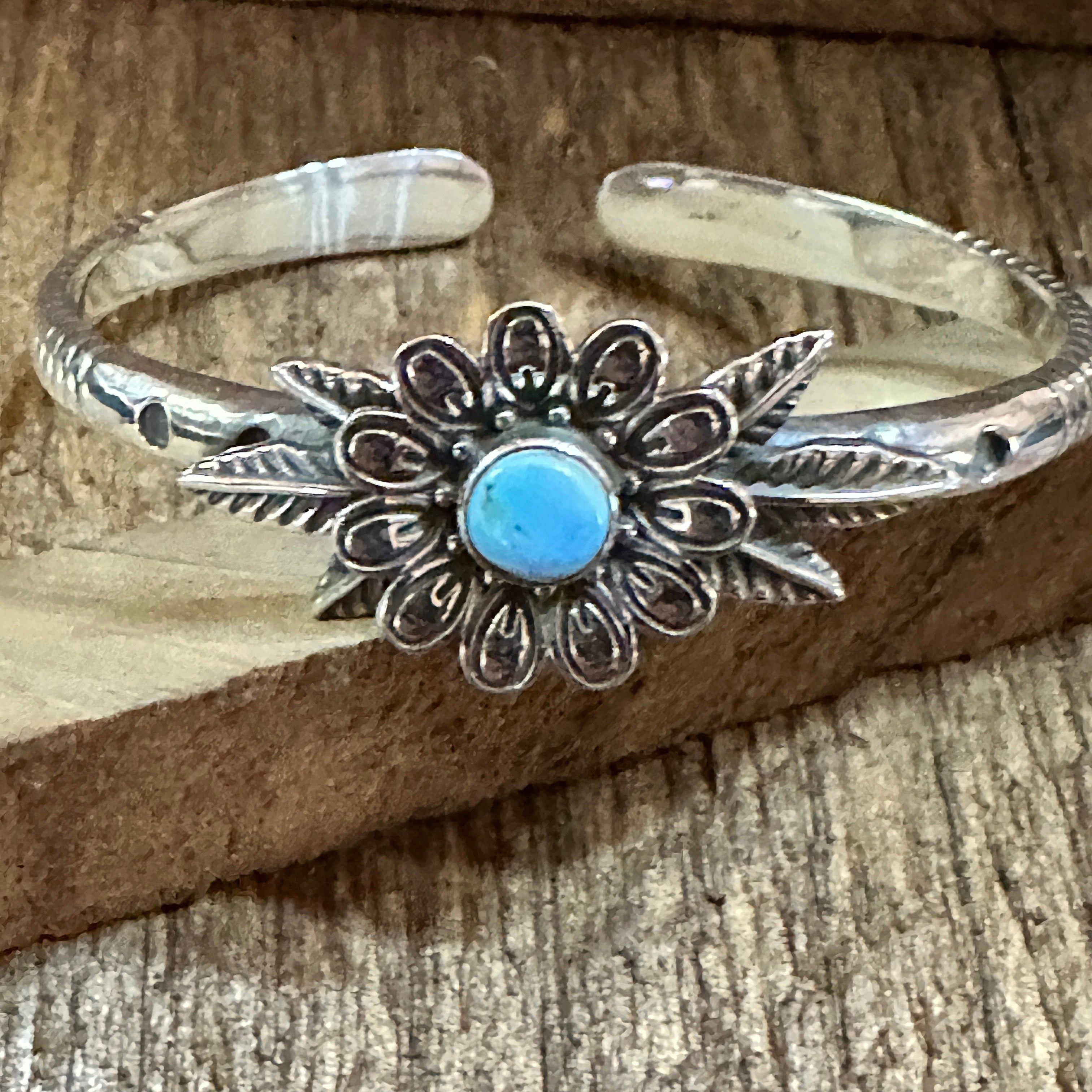 Other Handmade Flower Golden Hills Turquoise & Sterling Silver Cuf Size ONE SIZE - 9 Thumbnail