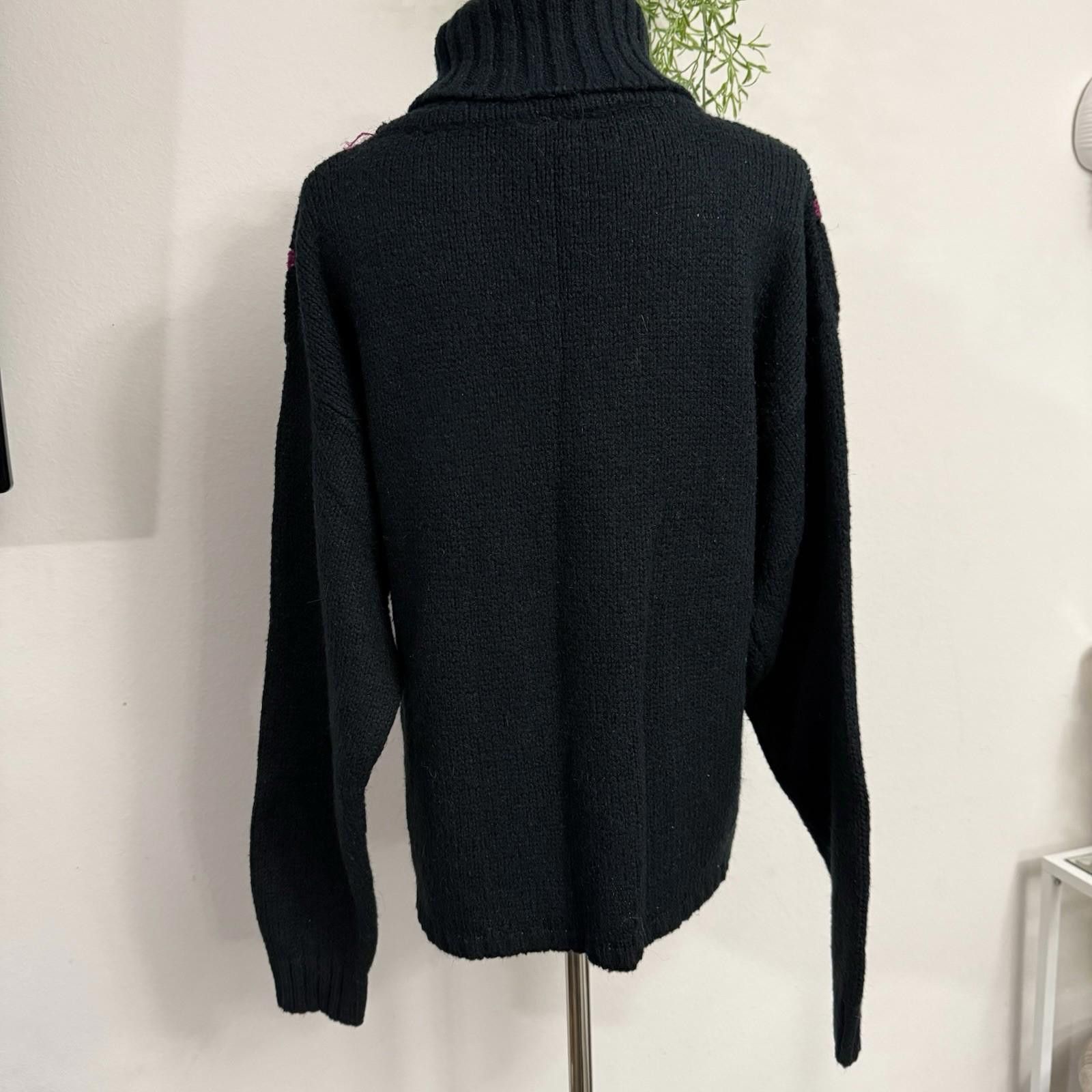 Designer Geometric Manor park Turtle Neck Sweater Large Size L / US 10 / IT 46 - 2 Thumbnail