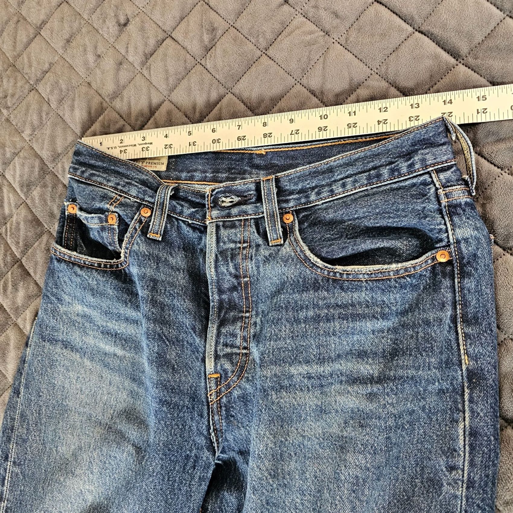Levi's Levi's 501 Premium Straight Jeans Blue Denim Size W26 L32 Men Straight 5-Pocket Rise Mid Jeans Size US 26 / EU 42 - 7 Thumbnail