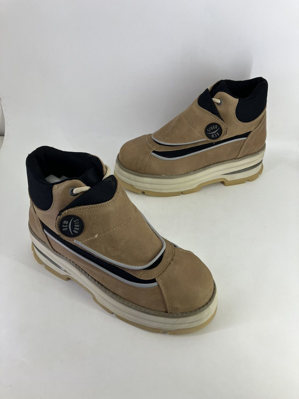Vintage New Boris genuine leather chunky platform 90s00s men boots Size US 11 / EU 44 - 4 Thumbnail