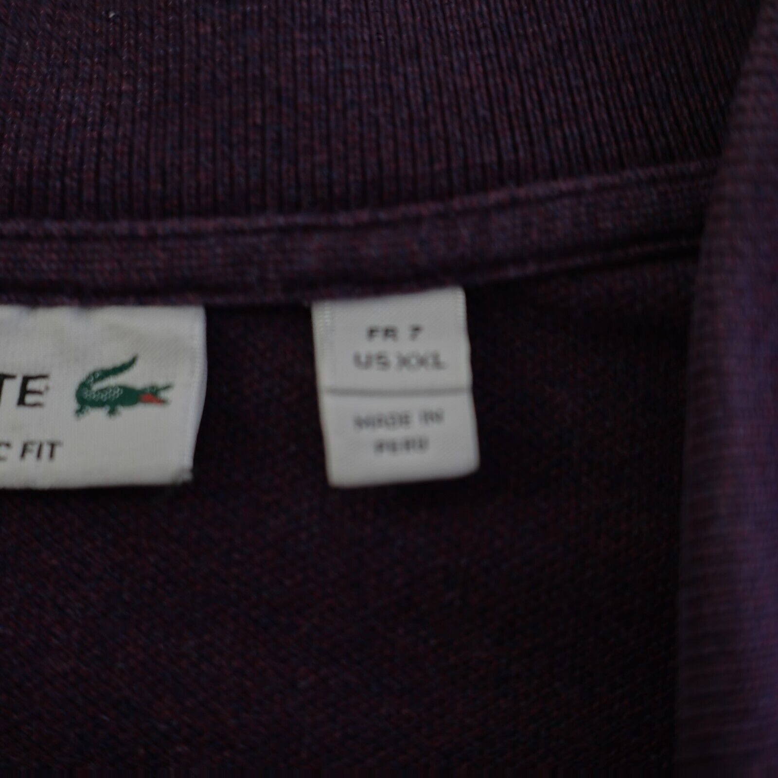 Lacoste Lacoste Purple W/ Blue Spec Size 7 Classic Fit Collared Polo Size US XL / EU 56 / 4 - 10 Thumbnail