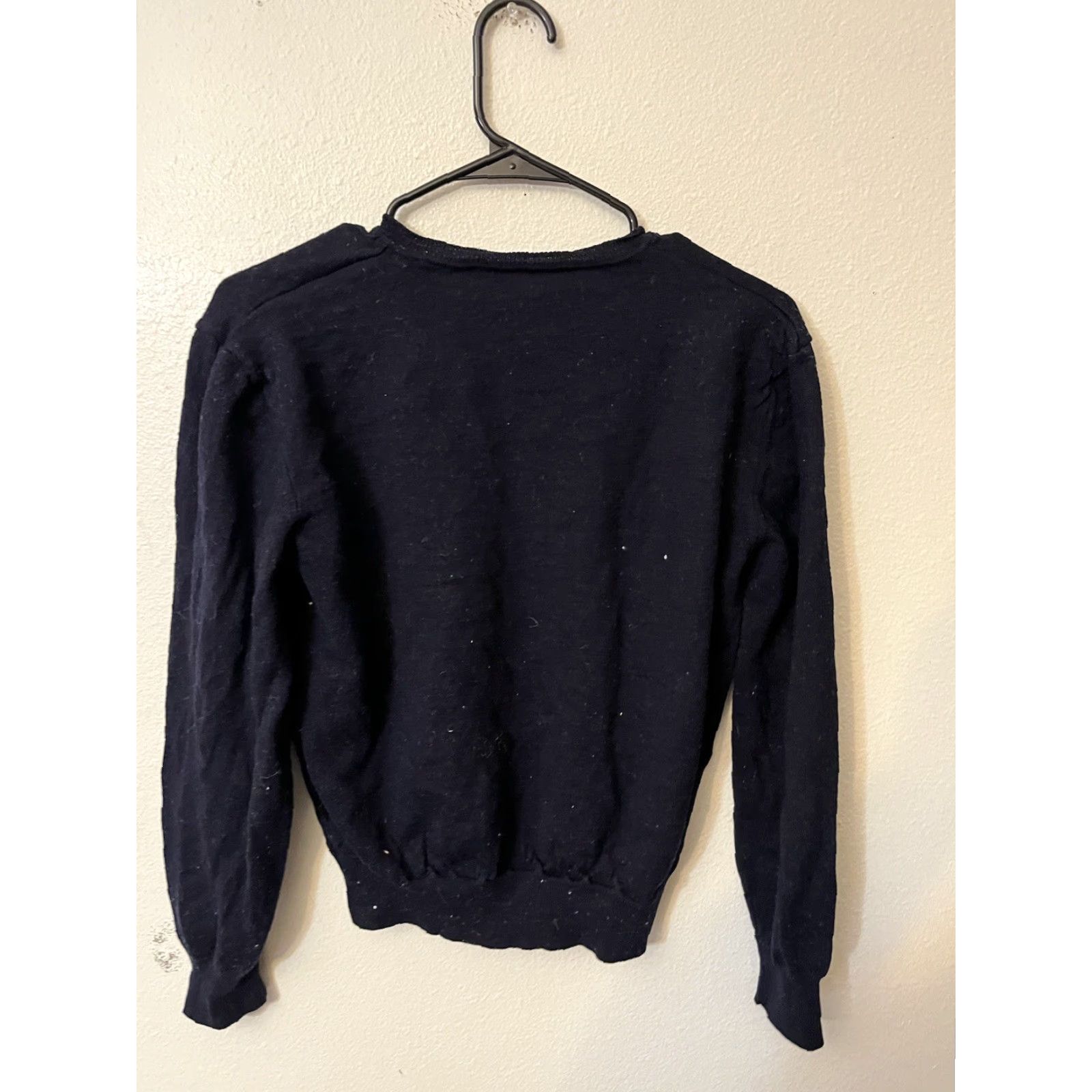 Versace VINTAGE Versace Sweater Shirt Men L Wool Merino Navy V-Neck Logo Pullover 90s Size US L / EU 52-54 / 3 - 4 Thumbnail