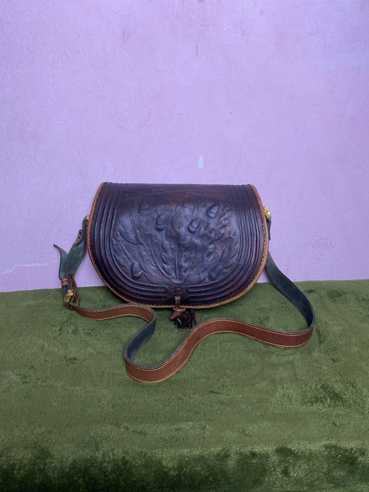 Loewe LOEWE Caza cordoban green suede and brown leather Size ONE SIZE - 1 Thumbnail