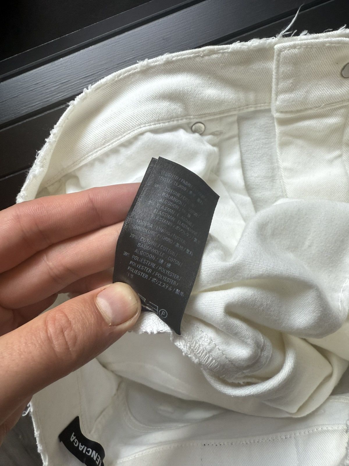 Balenciaga White Denim Jeans with Raw Hem Detail Size US 34 / EU 50 - 20 Thumbnail