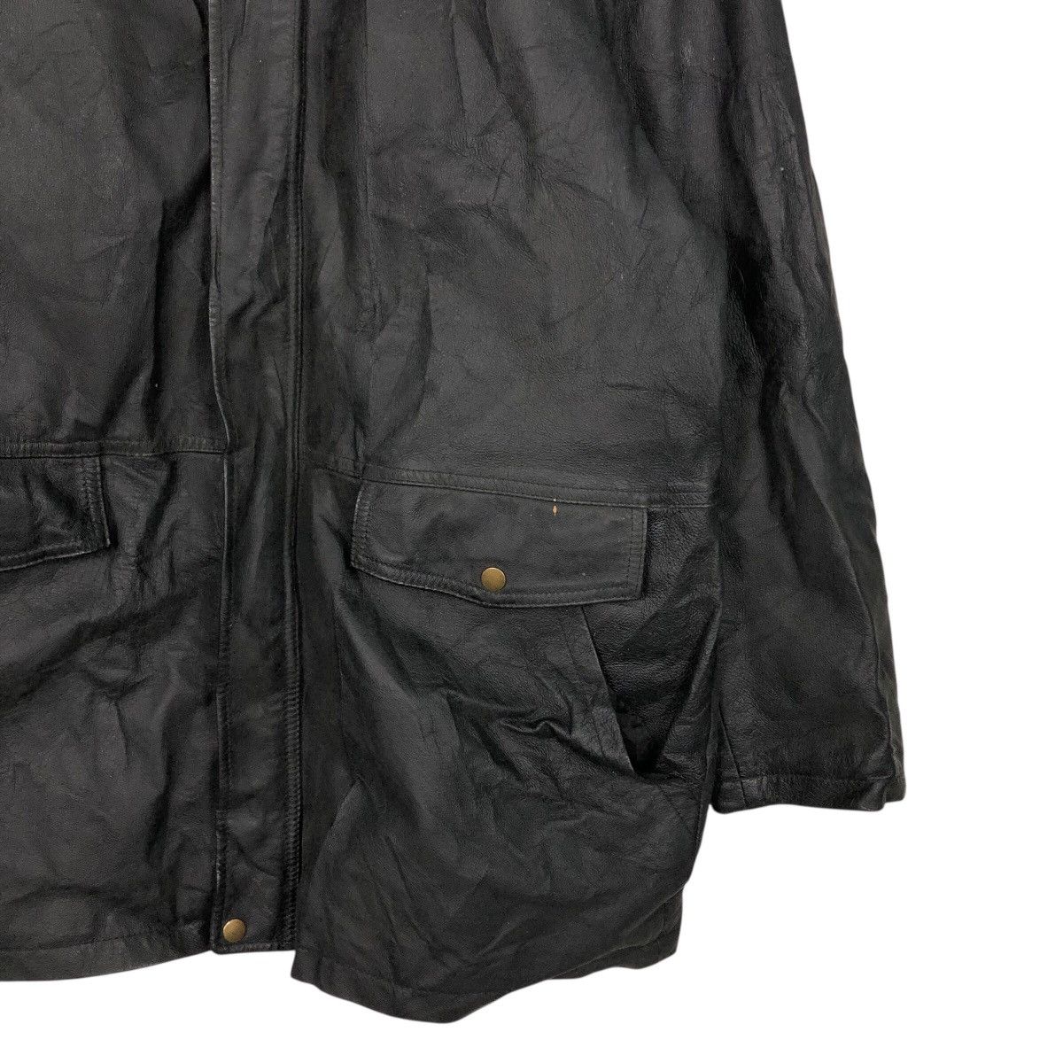 Japanese Brand 📌Rich Black Vintage Leather Jacket Vivreclub Issey Miyake Size US L / EU 52-54 / 3 - 6 Thumbnail