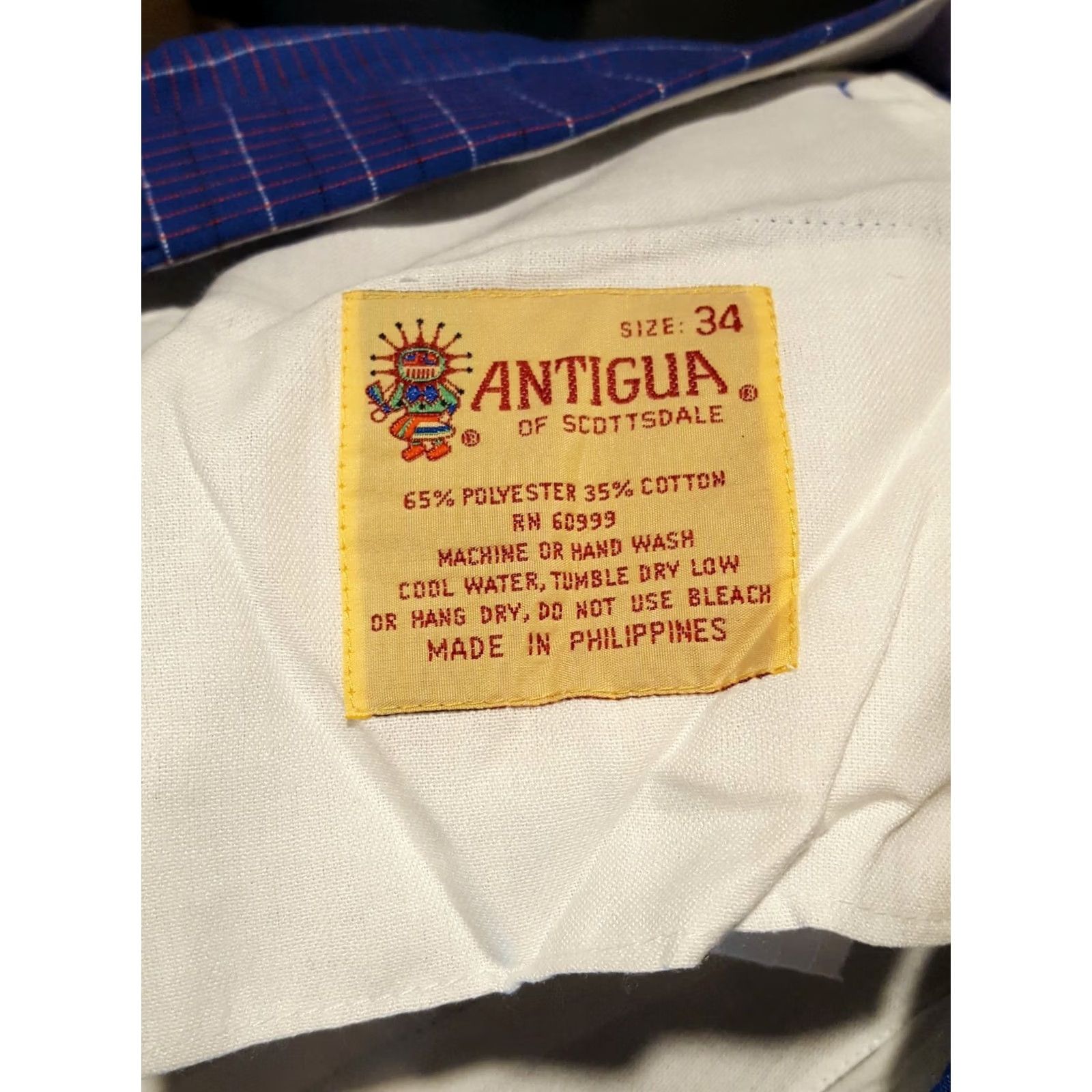 Vintage VINTAGE Antigua Blue Plaid Dress Pants Men 34 Pleated Straight Leg 80s Retro Golf Style Trousers Shoes NOT Included Size US 34 / EU 50 - 5 Thumbnail