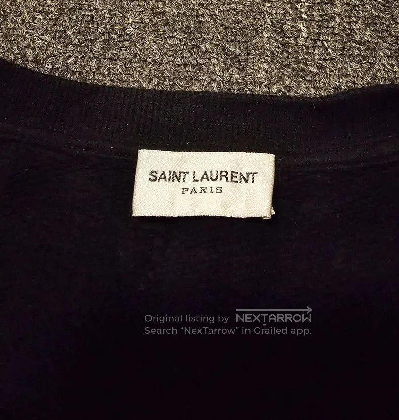 Saint Laurent Paris Saint Laurent Black Gold Logo Sweatshirt. Size US XL / EU 56 / 4 - 3 Thumbnail