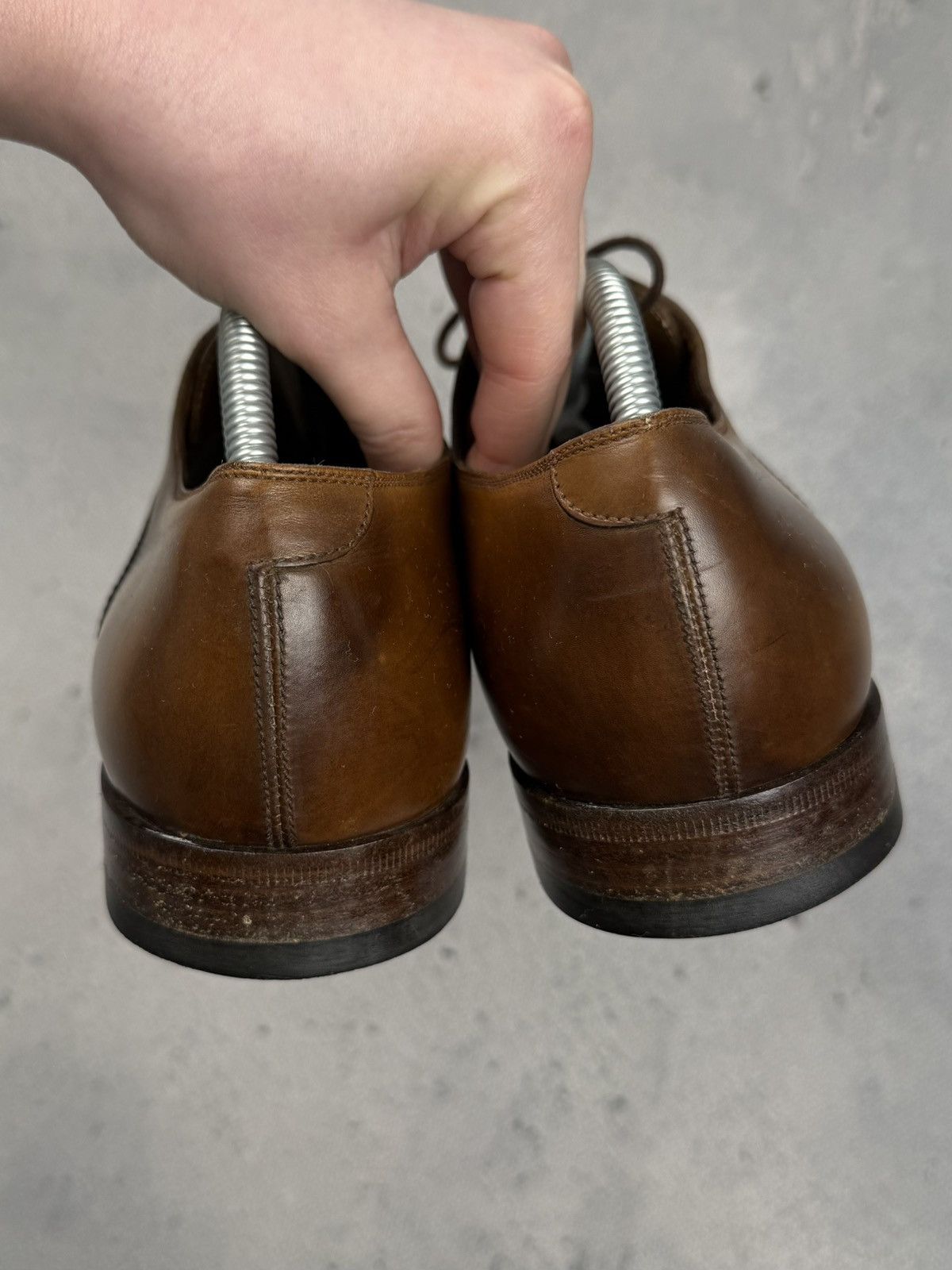 Gucci Gucci Vintage Burnished Brown Leather Oxford Dress Shoes Size US 8 / EU 41 - 5 Thumbnail