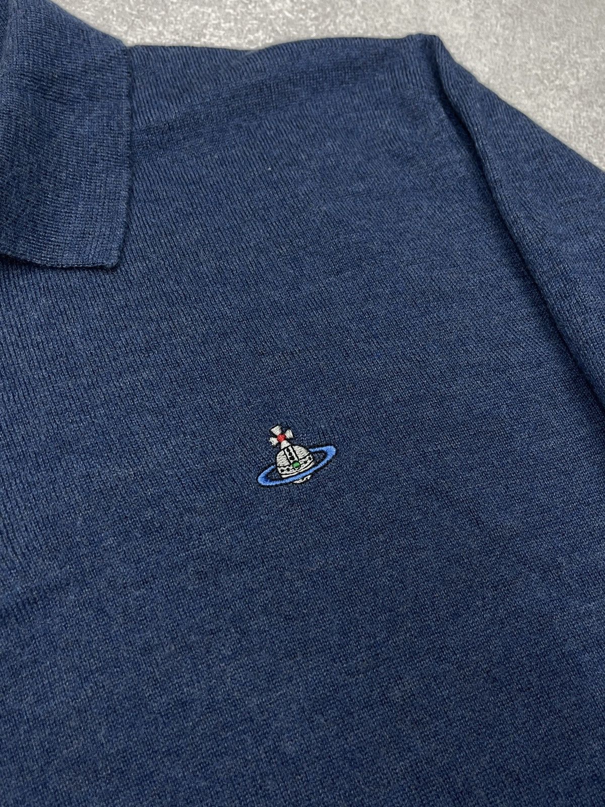 Vivienne Westwood Vivienne Westwood Knit Polo Sweater Wool Blue Made in Italy Size US M / EU 48-50 / 2 - 5 Thumbnail