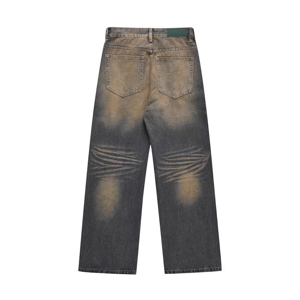 Japanese Brand × Jean Washed distressed wide-leg men's oversize loose casual jeans Size US 34 / EU 50 - 2 Thumbnail