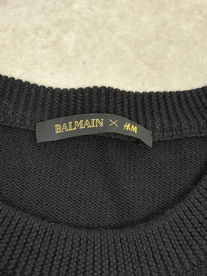 Balmain 2015 Balmain H&M Striped Signature Buttoned Sweater Size US M / EU 48-50 / 2 - 10 Thumbnail