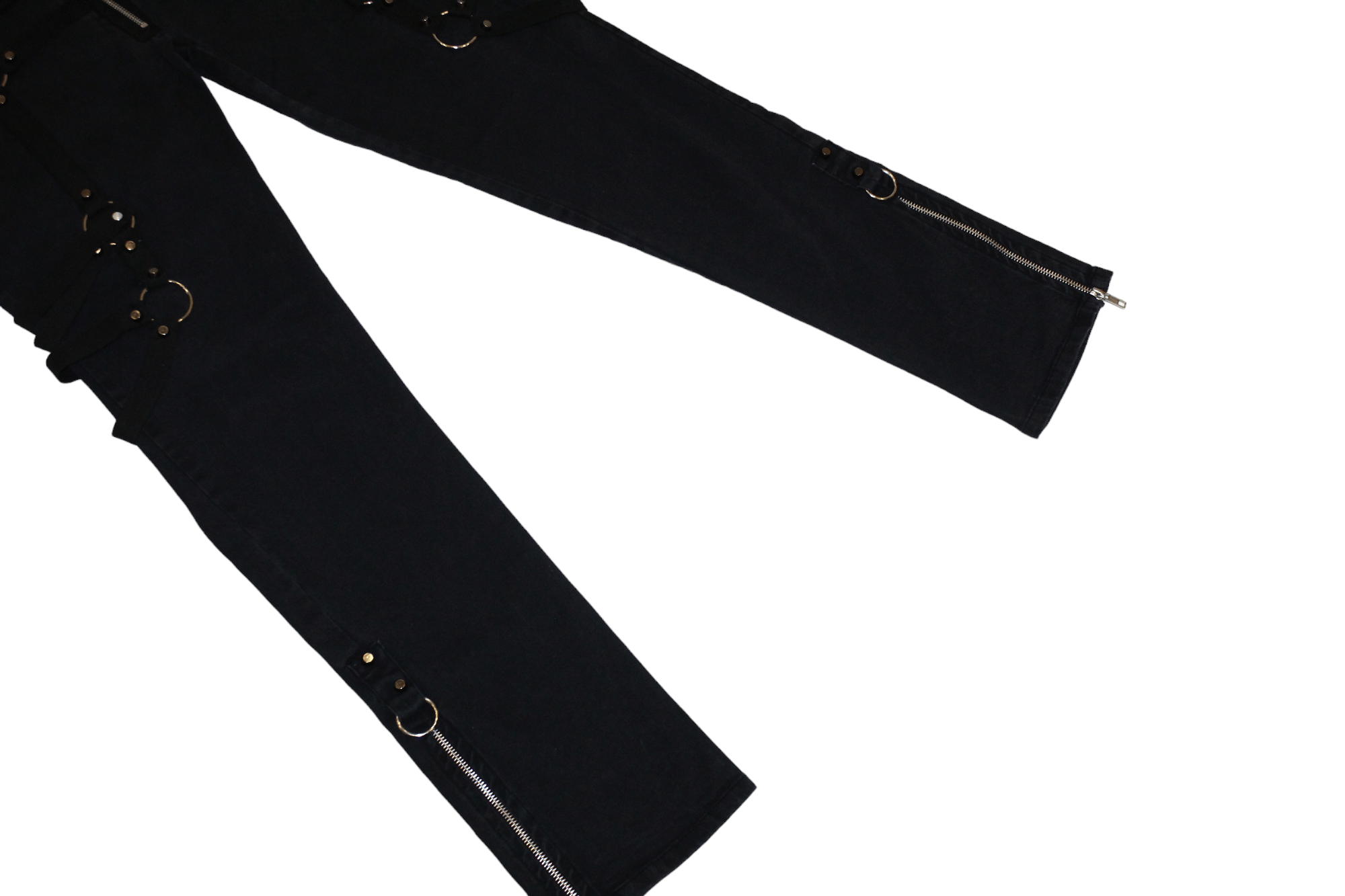 Beauty Beast Vixxsin Slim Fit Bondage Zippers Faded Black Stretch Pants Size US 32 / EU 48 - 4 Thumbnail