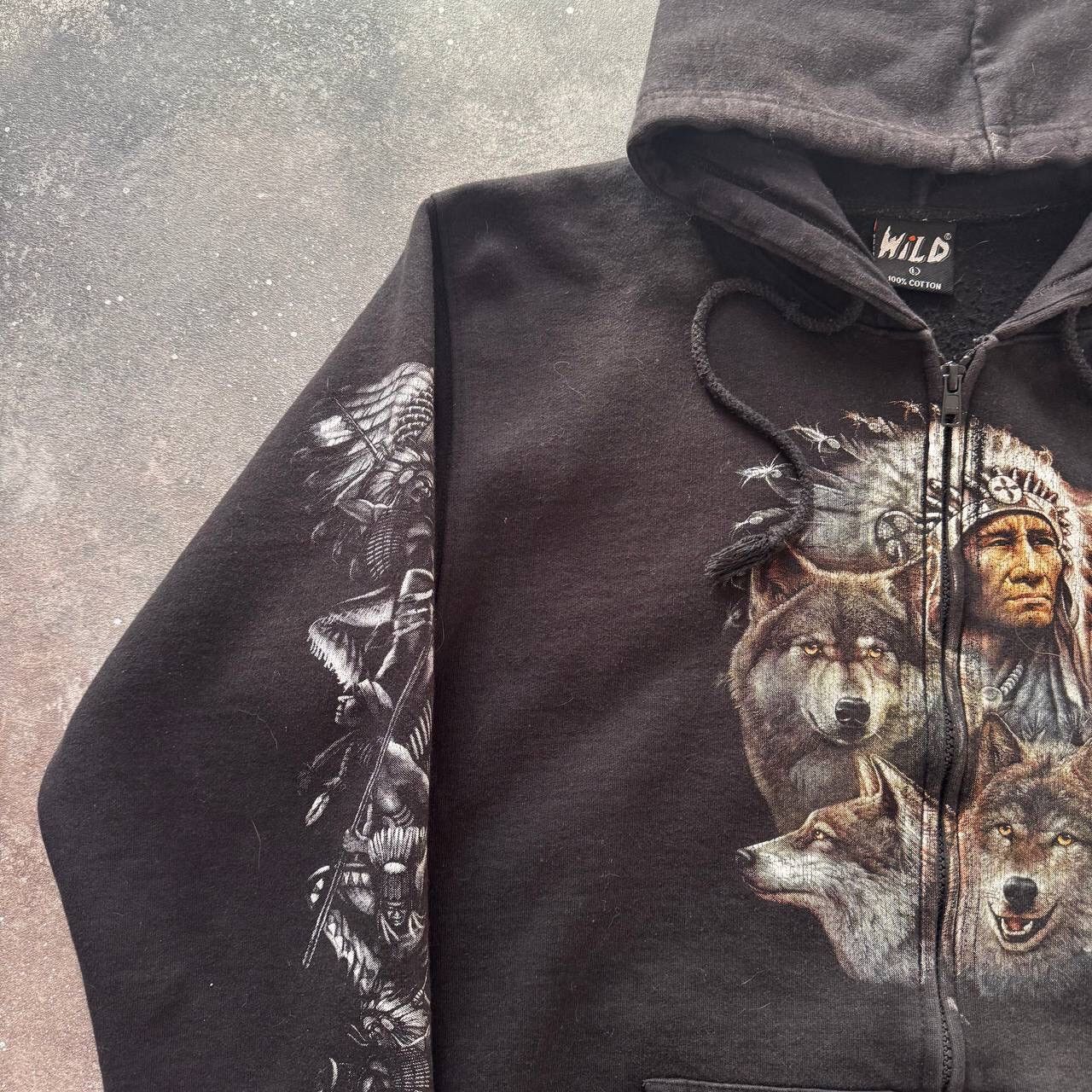 Japanese Brand × Vintage WILD Vintage Wolf Printed Zip Hoodie Size US M / EU 48-50 / 2 - 3 Thumbnail