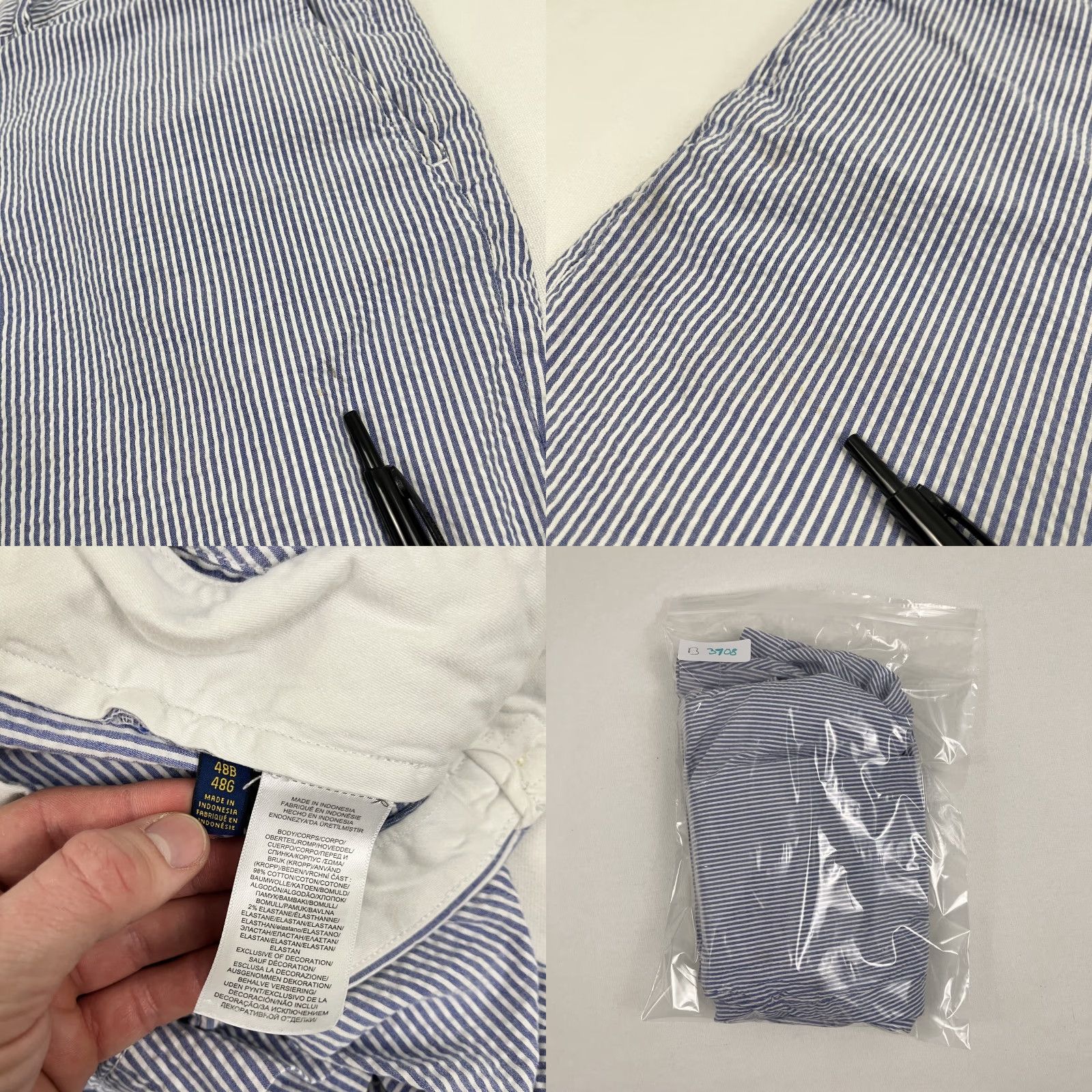 Polo Ralph Lauren Polo Ralph Lauren Shorts Chino Men 46 x 9" Blue White Striped Preppy Casual Golf Size US XXL / EU 58 / 5 - 8 Thumbnail