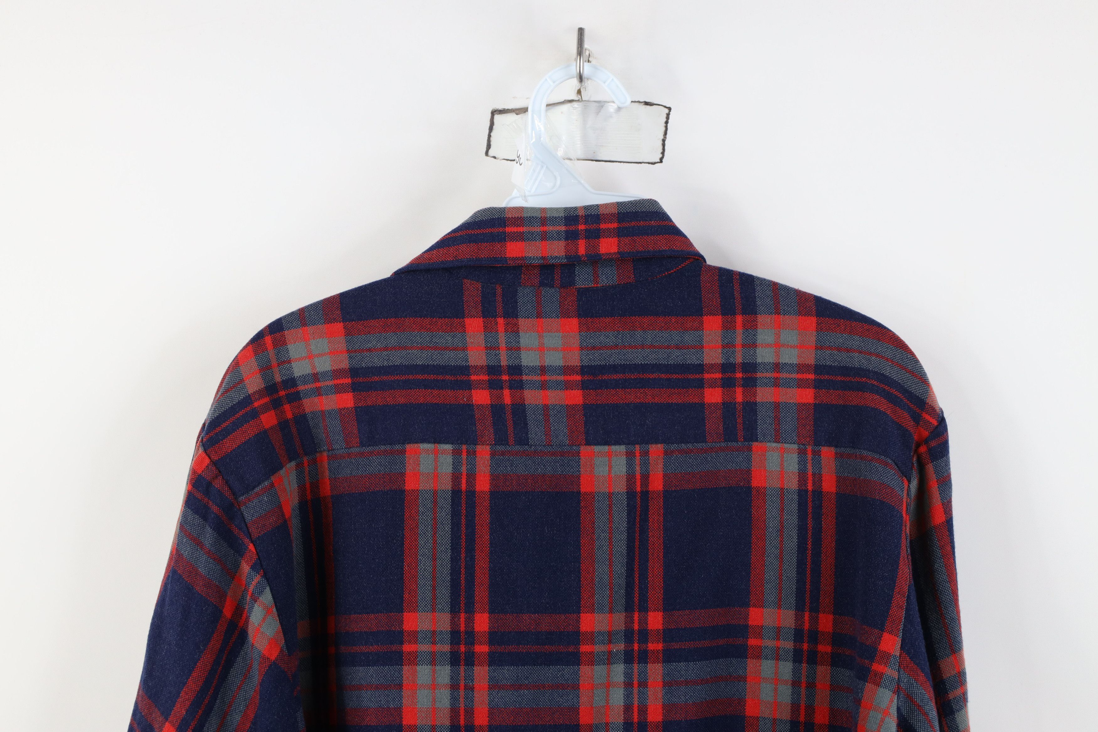 Vintage Vintage 70s Streetwear Wool Blend Knit Button Shirt Plaid Size US M / EU 48-50 / 2 - 12 Thumbnail
