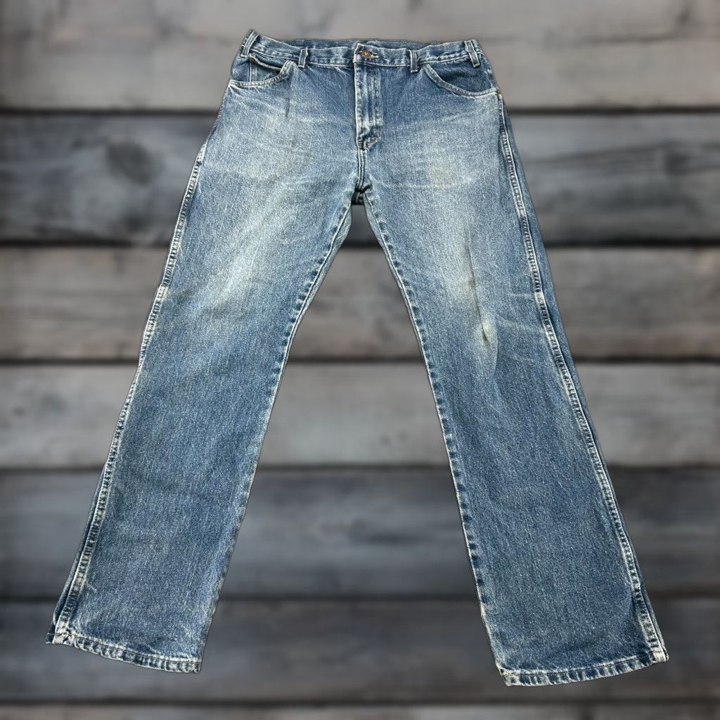 Dickies Dickies Jeans Mens 36x32 Blue Carpenter Relaxed Straight Medium Wash Distressed Jeans Mens 90s Vintage No N/A Size US 36 / EU 52 - 1 Thumbnail