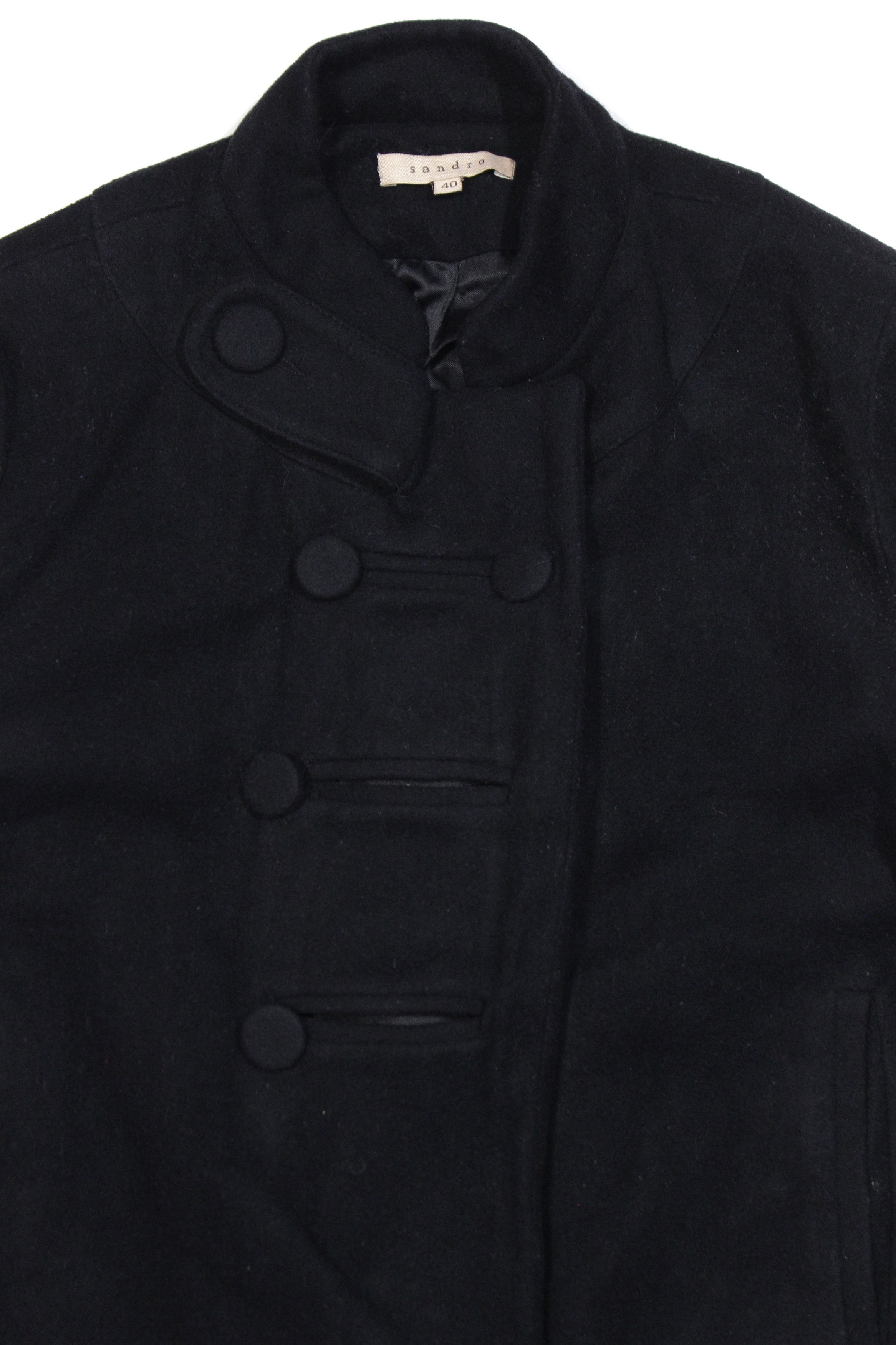 Sandro 90S Wool Short Double Breasted Coat Vintage Size M / US 6-8 / IT 42-44 - 3 Thumbnail