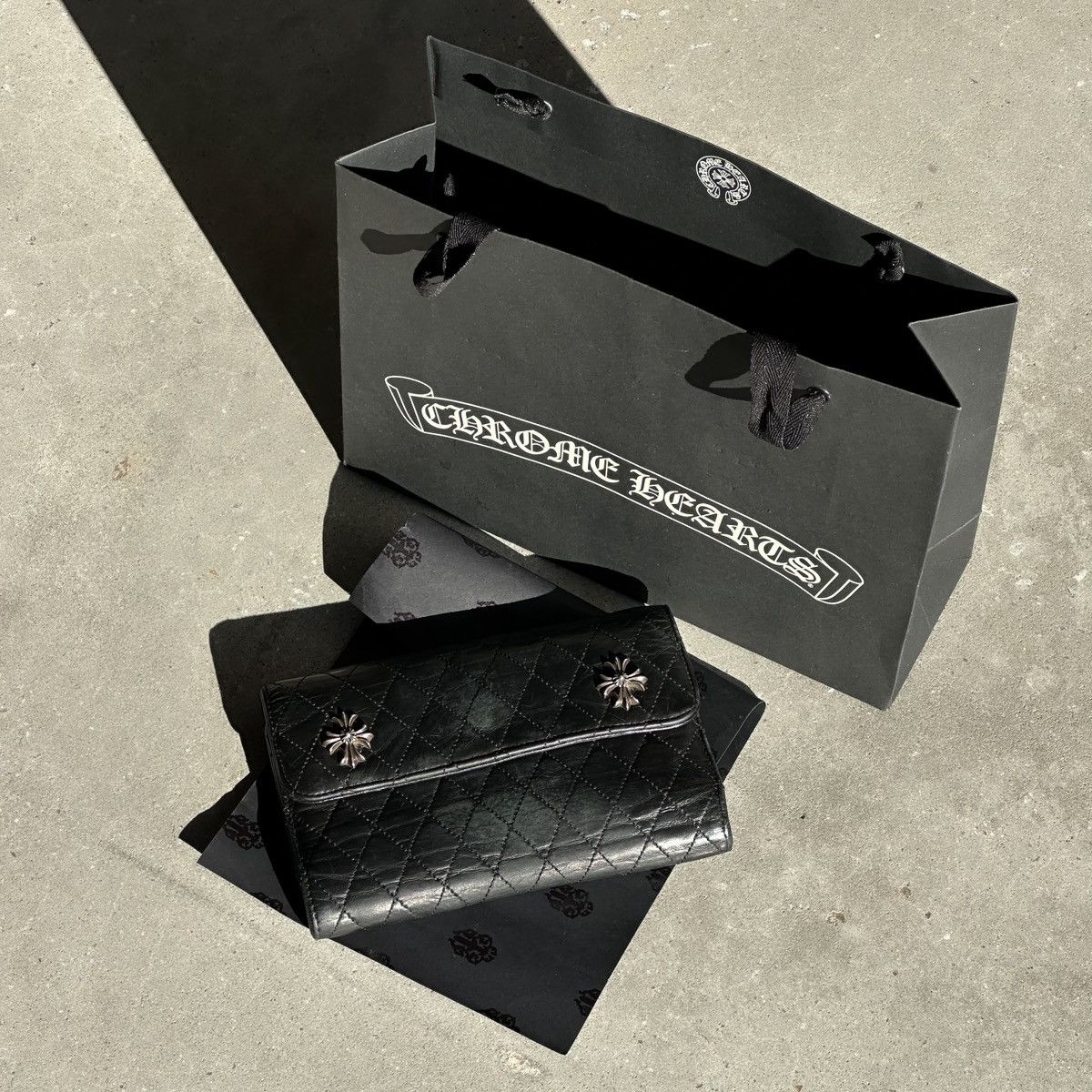 Chrome Hearts ‘Wave4’ Quilted Lambskin Maltese Cross Leather Wallet Size ONE SIZE - 10 Thumbnail