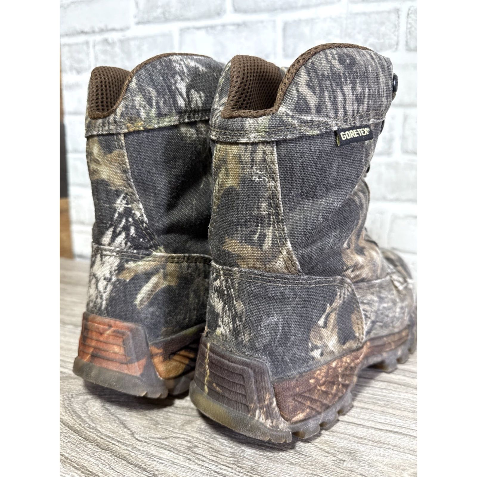 Vintage Wolverine Mossy Oak Gore-Tex Thinsulate Camo Boots Size 9M Mens Adult Brown Boots Camouflage Workwear Leather? Rubber Outsole Size US 9 / EU 42 - 4 Thumbnail