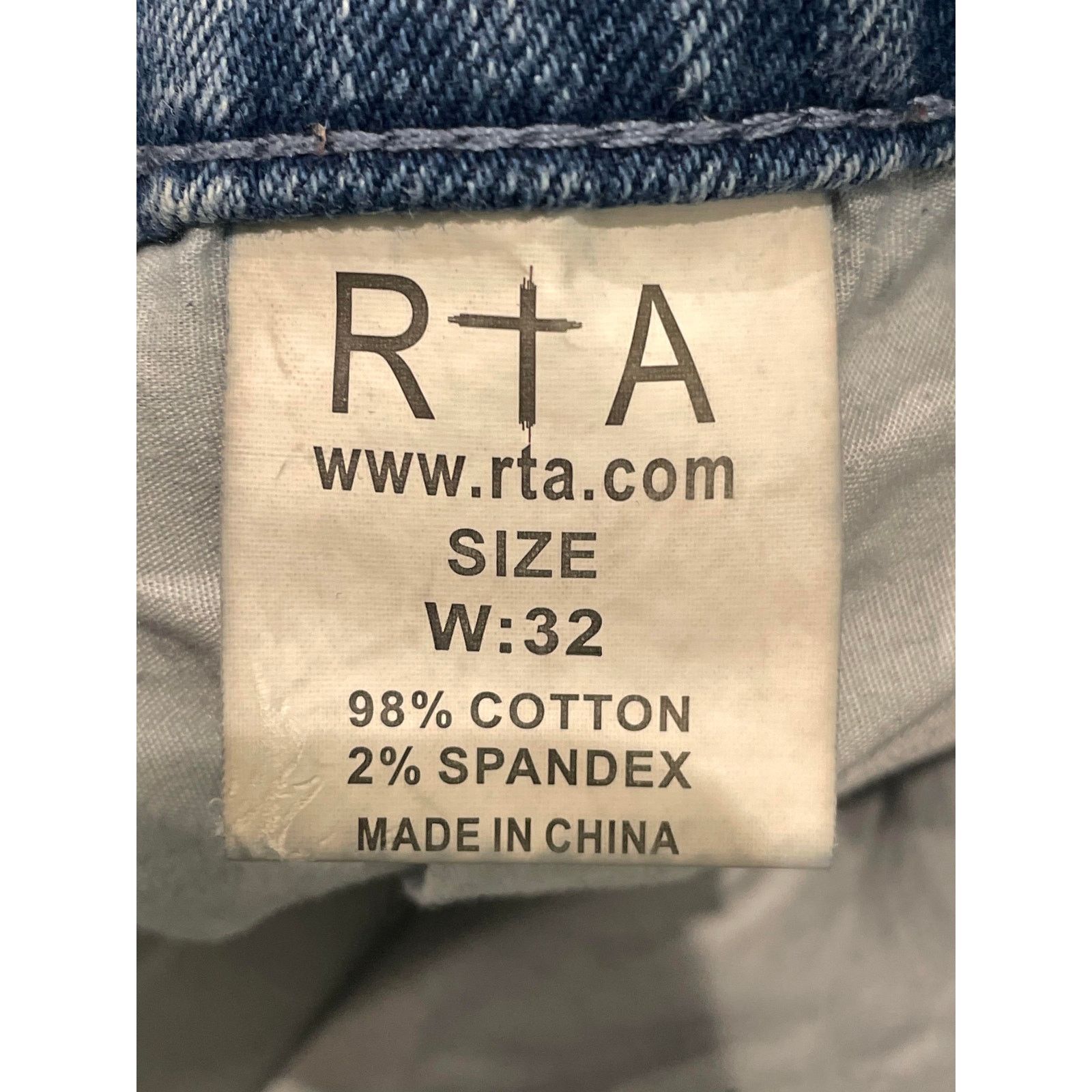 Rta RTA Zipper Knee Patch Light Wash Blue Jeans Size US 32 / EU 48 - 7 Thumbnail