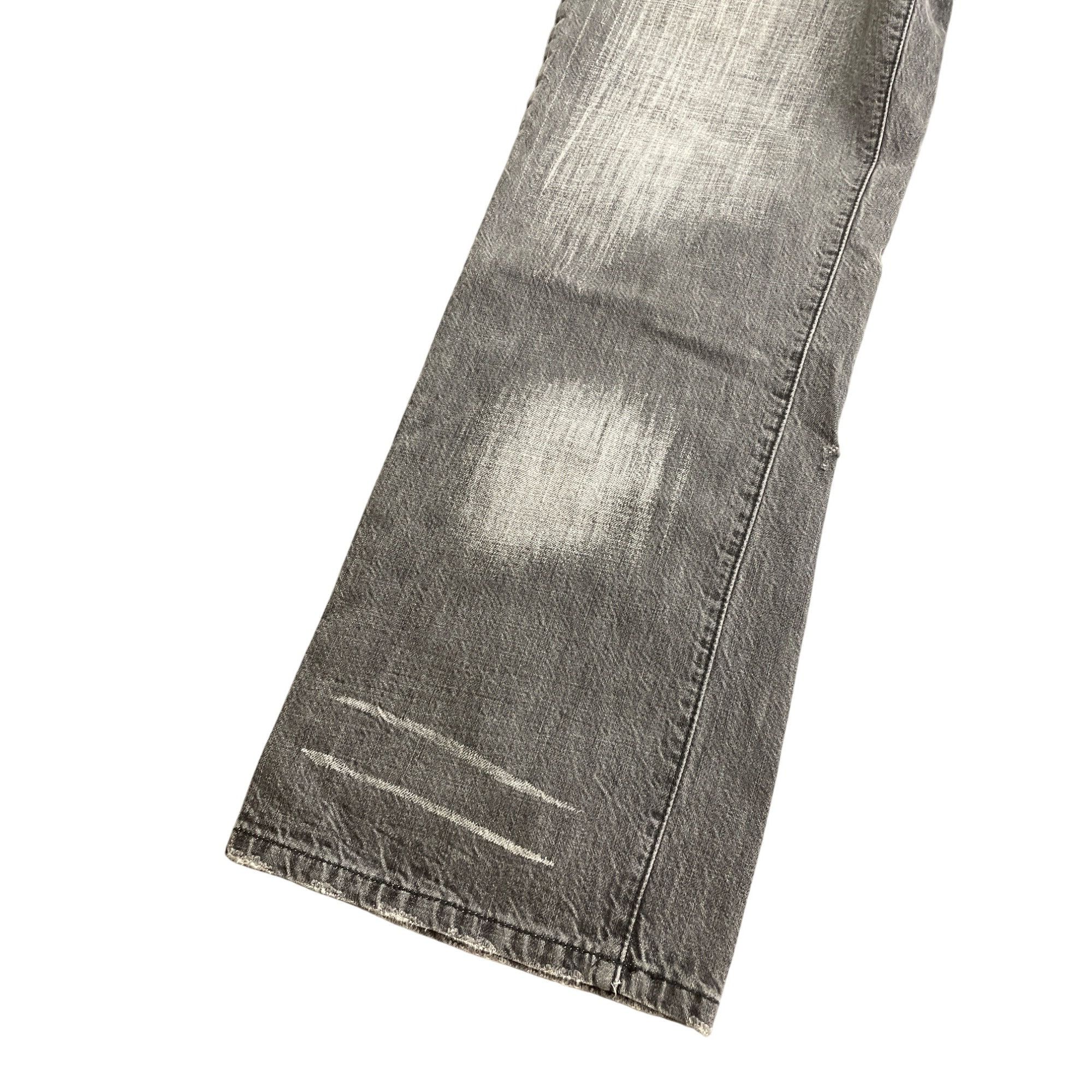 Akademiks Akademiks Mens Distressed Gray Graphic Wide-Leg Jeans Size 3 Size US 34 / EU 50 - 2 Thumbnail
