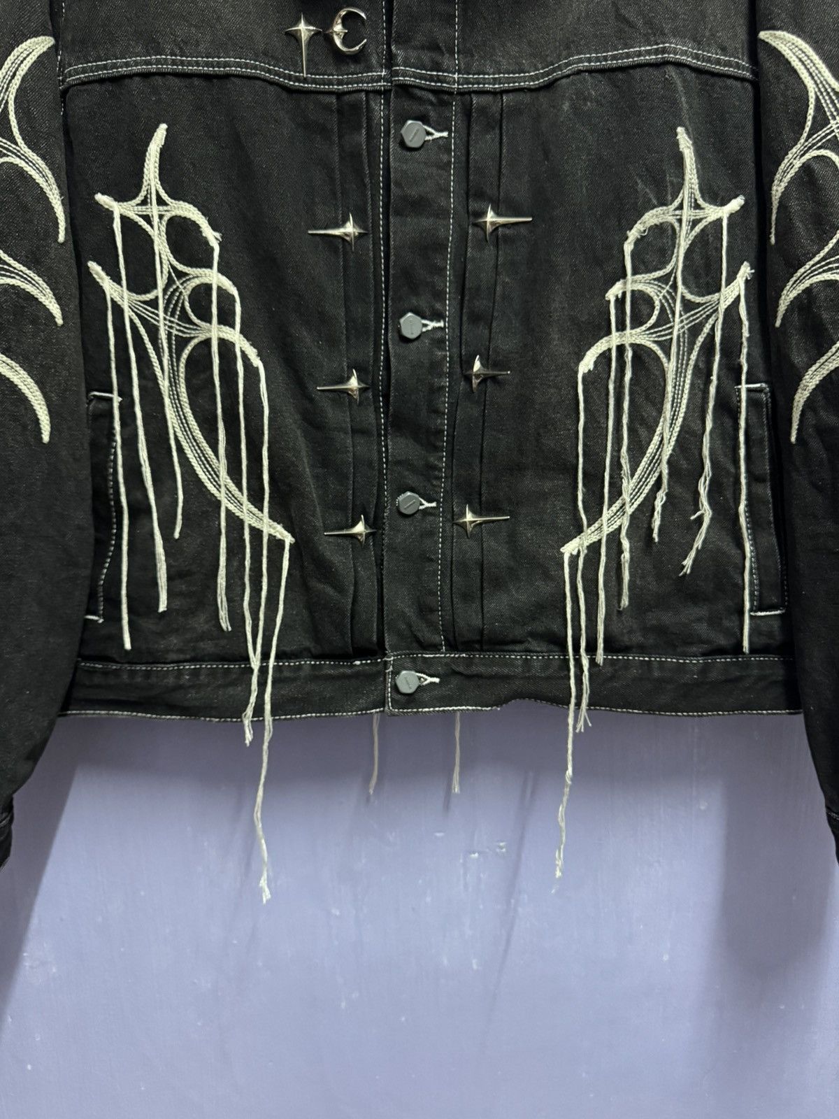 Thug Club THUG CLUB FW23 Black Denim Jacket with Iconic TC Logo Unisex Size US M / EU 48-50 / 2 - 6 Thumbnail