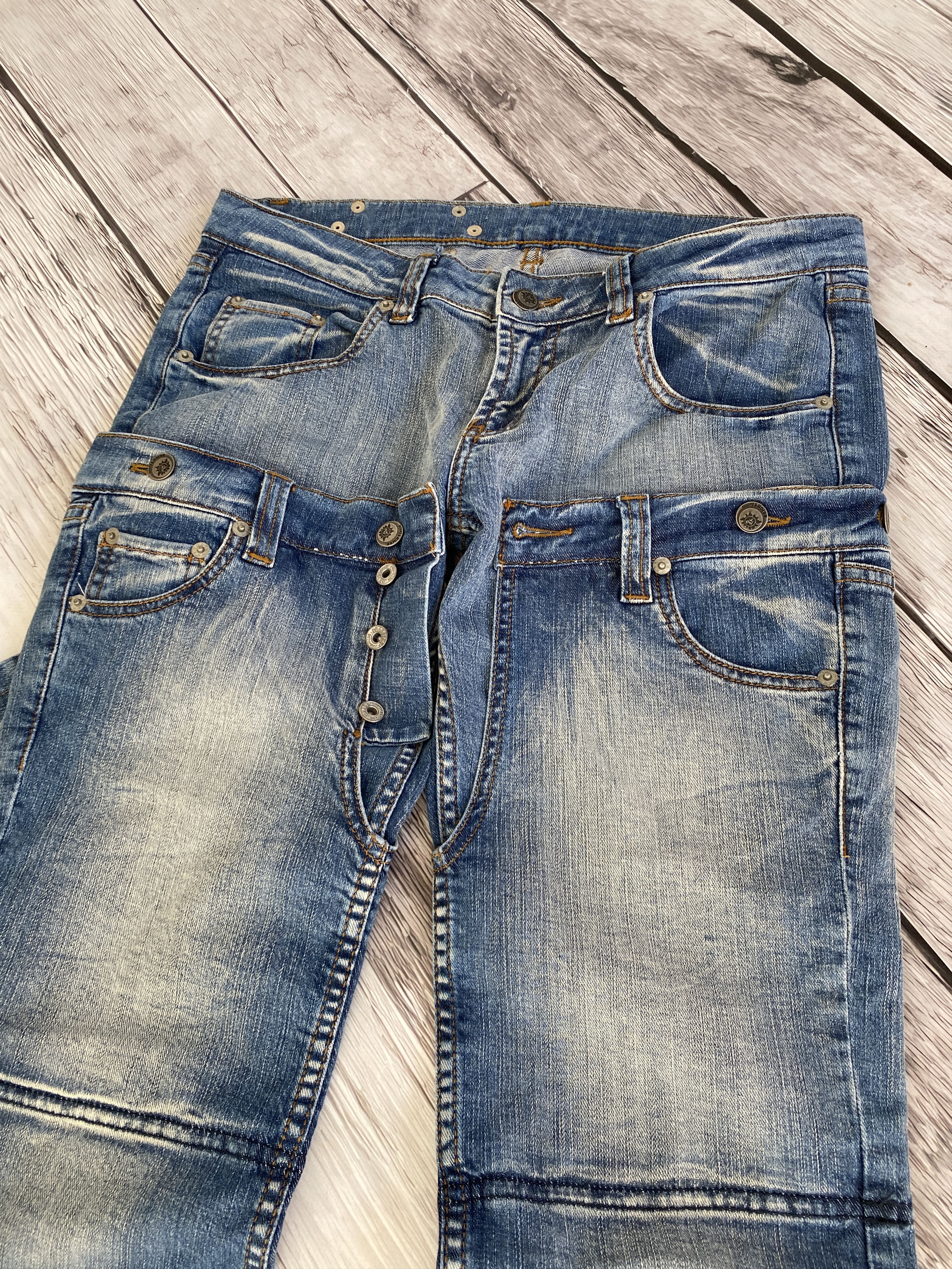 Hysteric Glamour × Japanese Brand Vintage Rick Owens Junya Watanabe Style Double Jeans Size US 32 / EU 48 - 2 Thumbnail