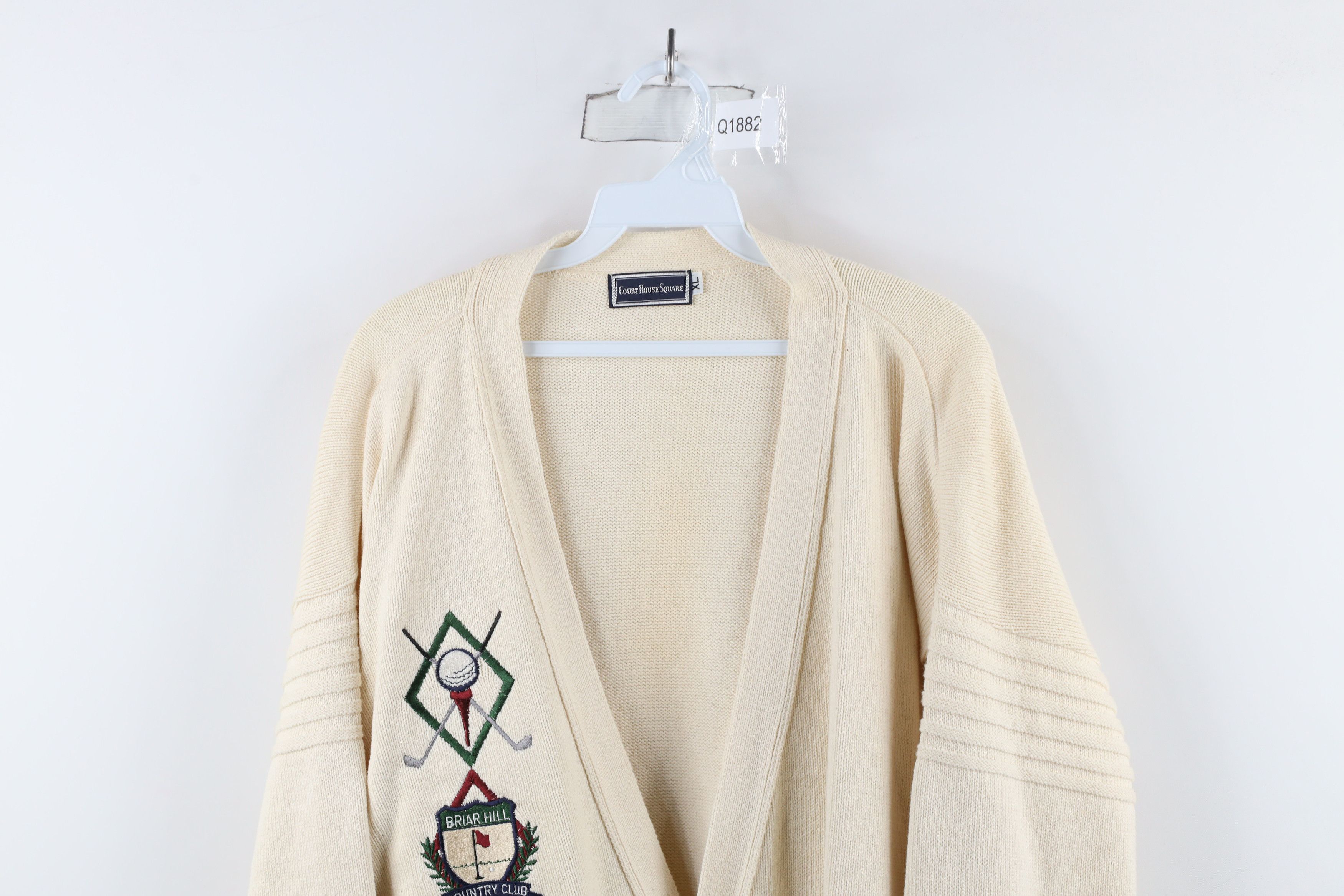 Vintage Vintage 90s Golf Ribbed Knit Cardigan Sweater Cream USA Size US XL / EU 56 / 4 - 2 Thumbnail