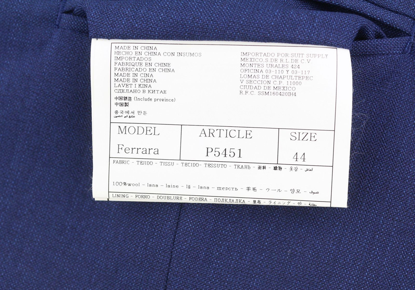Suitsupply UK34R Blue Button-Up Single Breasted Waistcoat 89056 Size 34R - 8 Thumbnail