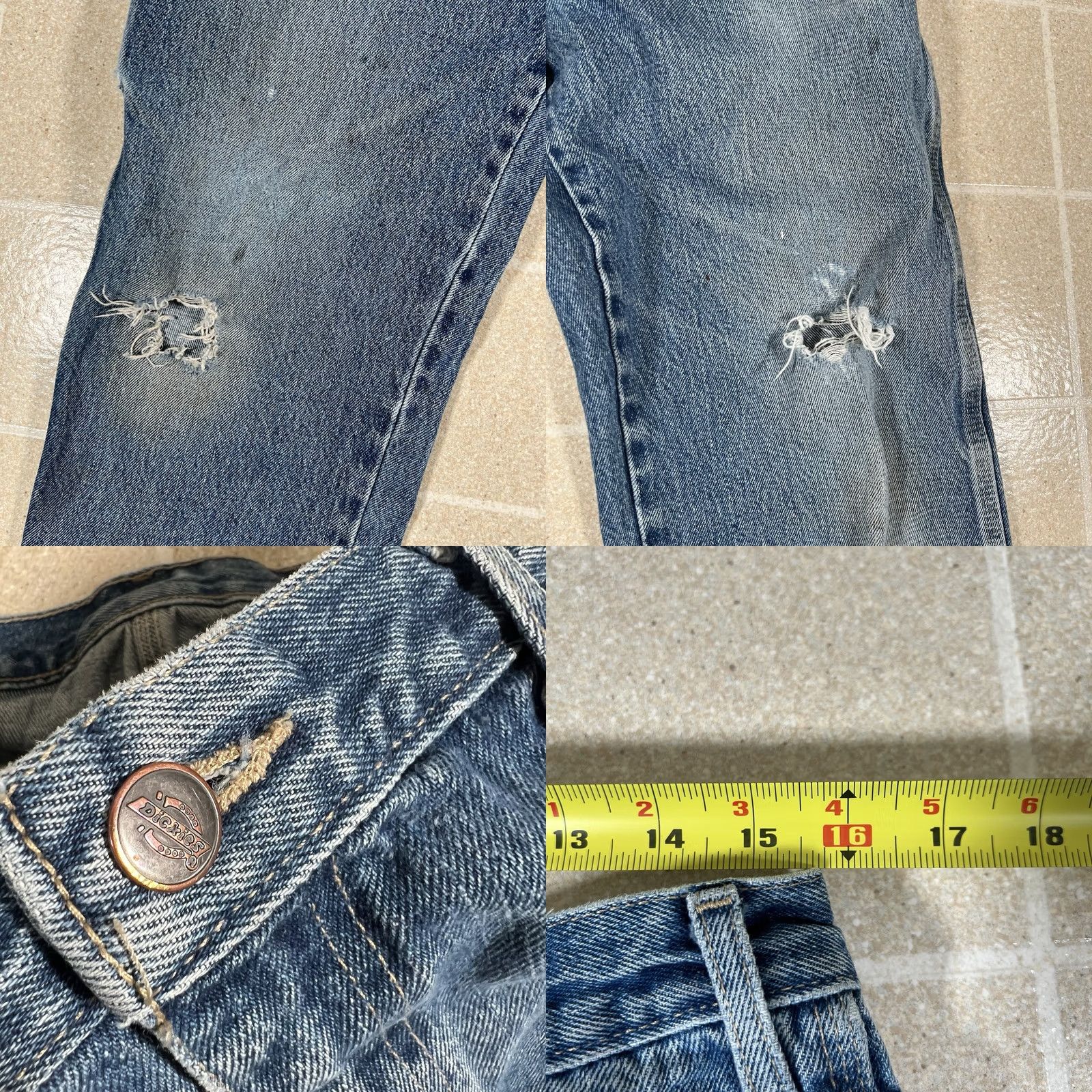 Dickies Dickies Jeans Baggy Loose Fit Denim Distressed 30x32 Blue Men Regular Wide-Leg Y2K Distressed Jeans Size US 30 / EU 46 - 8 Thumbnail