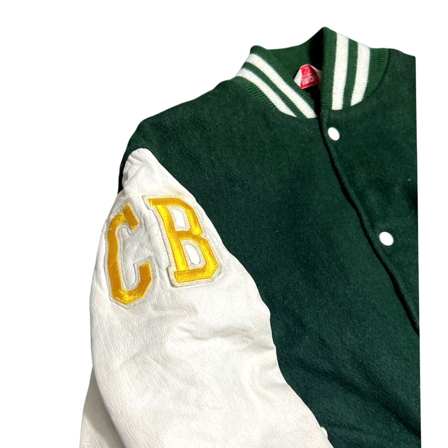 Vintage VINTAGE Empire Union Made Holy Cross Football Letterman Jacket Wool Leather 90’s Size US XL / EU 56 / 4 - 5 Thumbnail