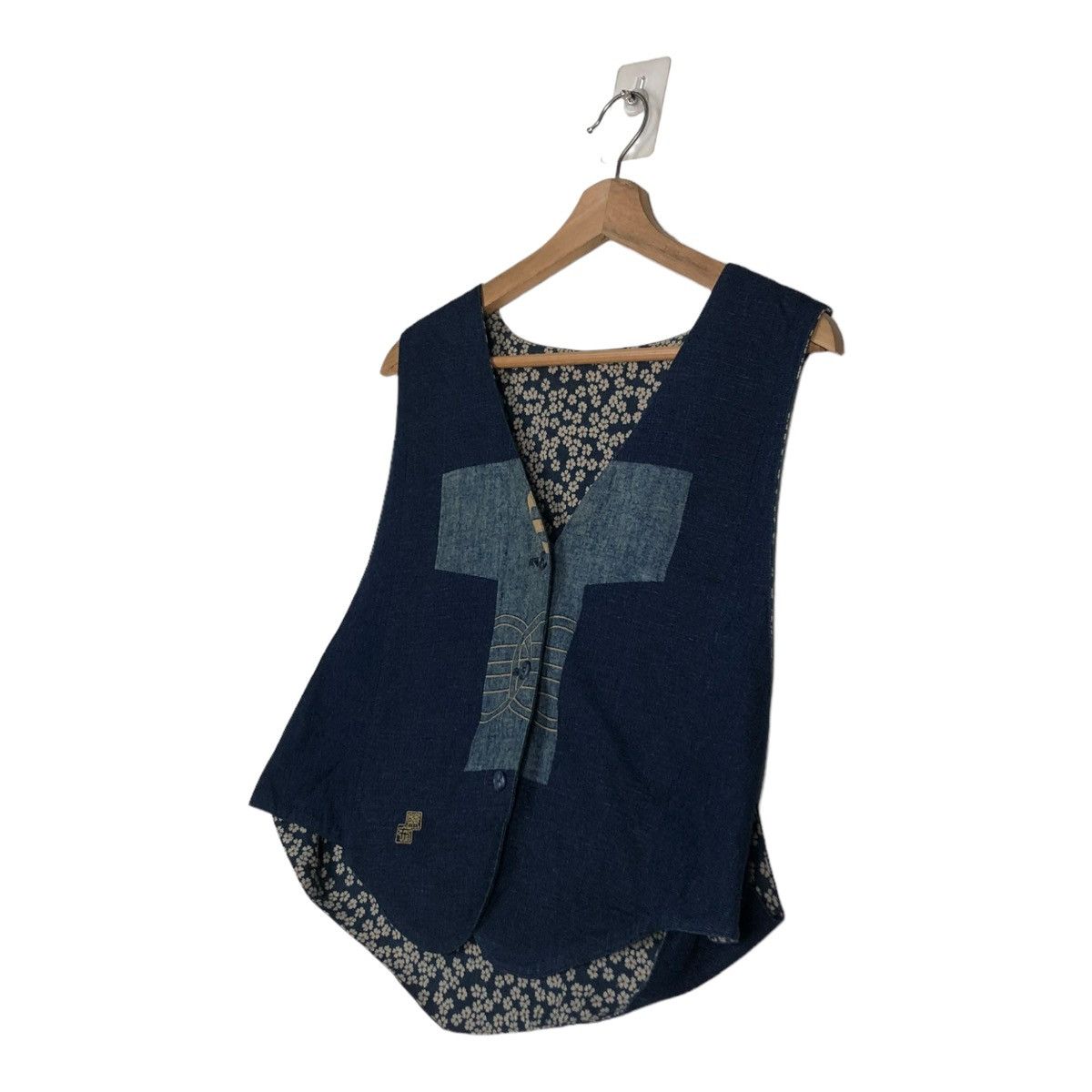 45rpm 🔥VINTAGE INDIGO BLUE BLUE JAPAN VEST BIG LOGO TRADITIONAL Size US S / EU 44-46 / 1 - 3 Thumbnail