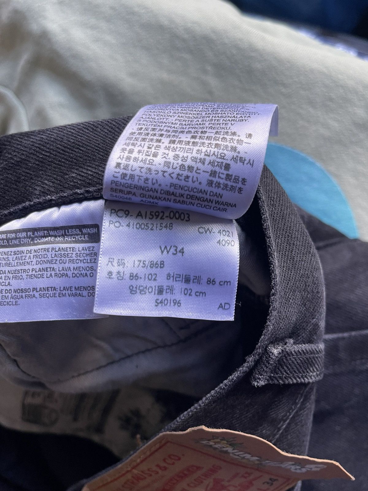 DENIM TEARS × Levi's Levi’s x DENIM TEARS 501 Black Denim Jeans 34W x 34L Size US 34 / EU 50 - 10 Thumbnail