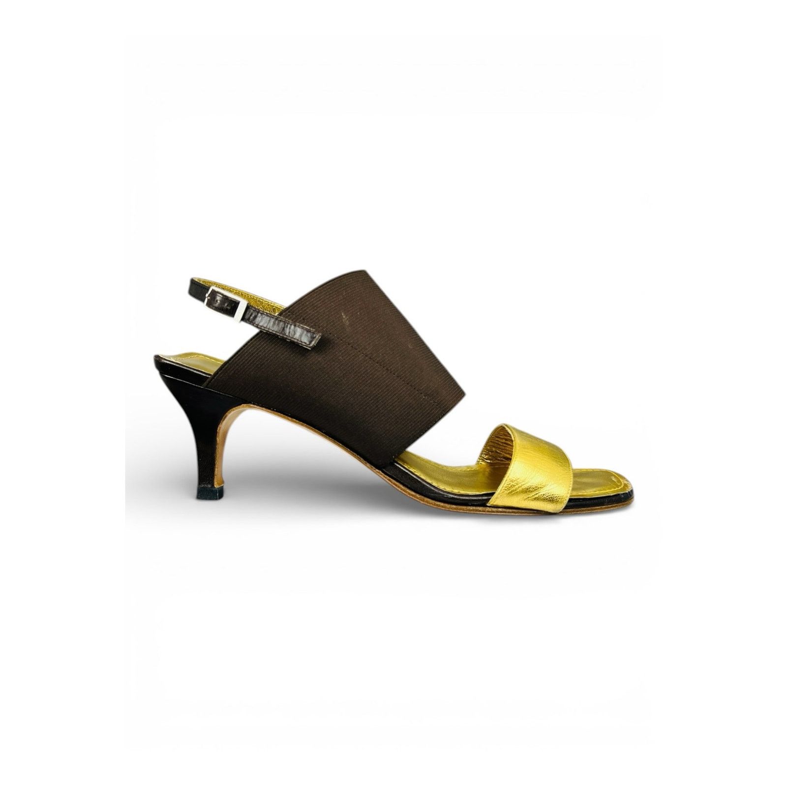 Chanel Chanel Vintage Gold Cap Toe Slingback Heels 38 Lagerfeld 99 Size US 7 / IT 37 - 1 Thumbnail
