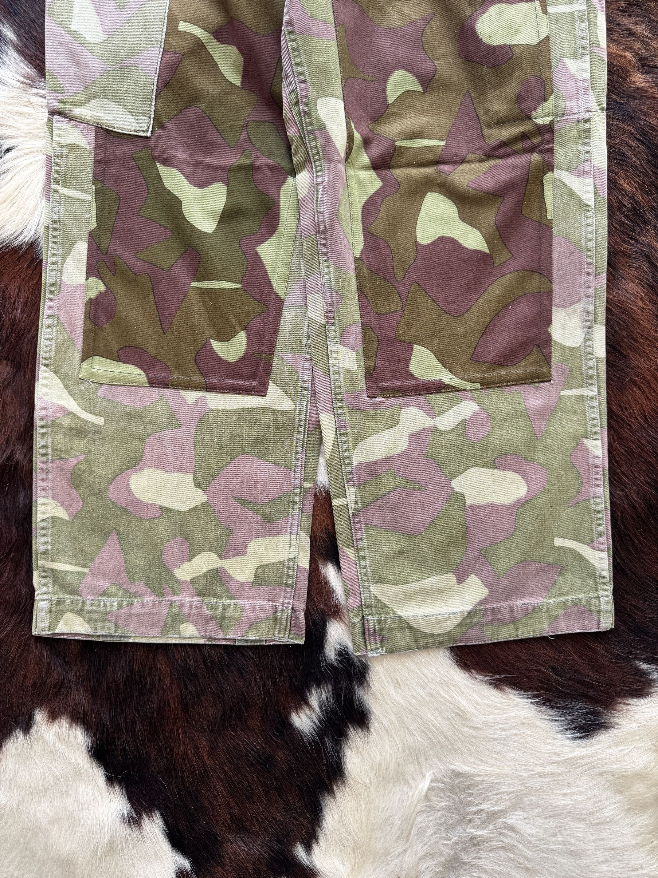 Vintage 60s Finnish Camou Cargo Pants Size 28" / US 6 / IT 42 - 7 Thumbnail