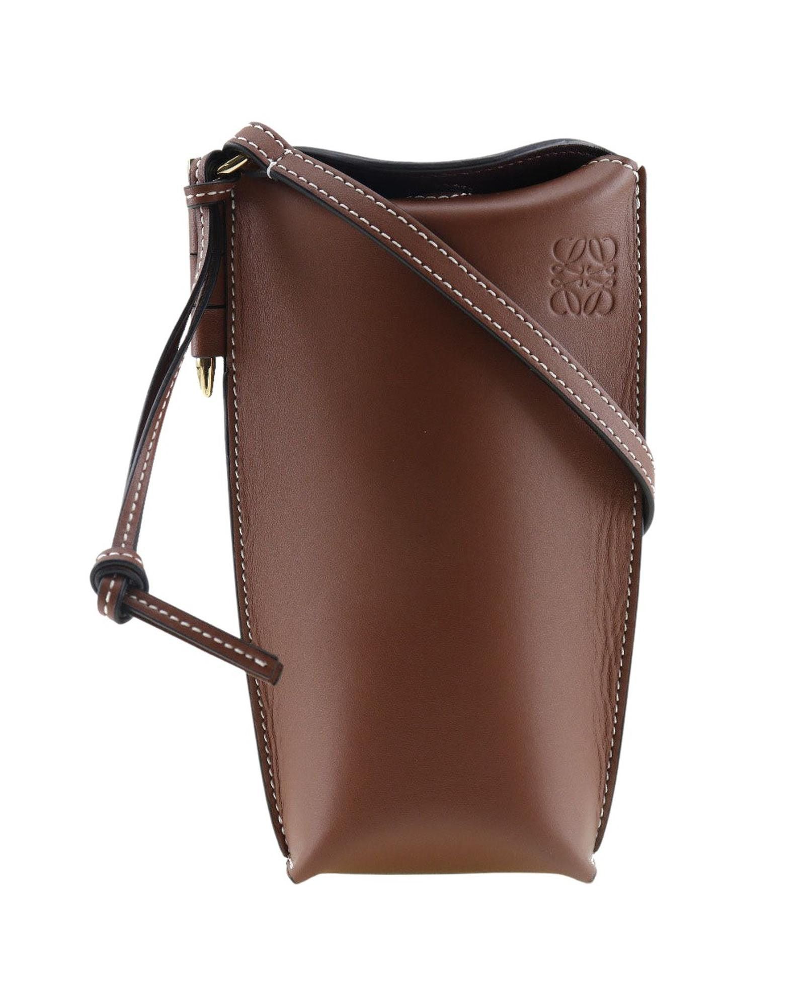image of Loewe Gate Calf Leather Shoulder Bag in Brown, Women's